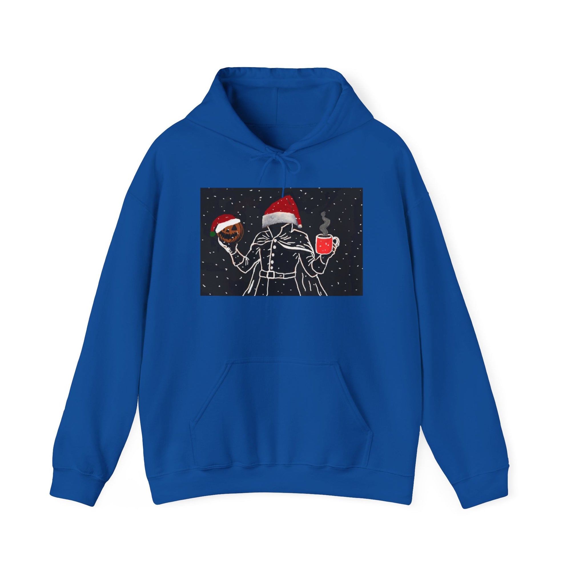 Festive Holiday Headless horseman Sweatshirt, Unisex Cozy Hoodie for Christmas, Ugly Sweater Replacement, Gift for Him or Her