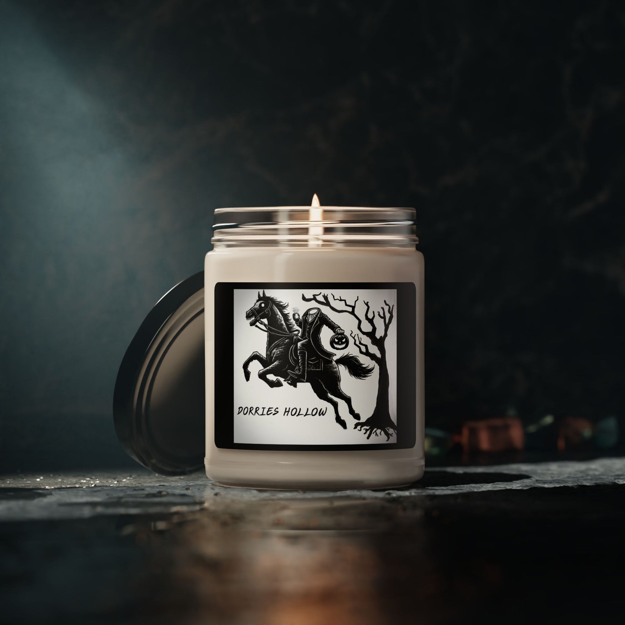 Scented Soy Candle - Dorries Hollow, Cozy Home Fragrance, Eco-friendly Gift, Halloween Decor, Relaxing Atmosphere