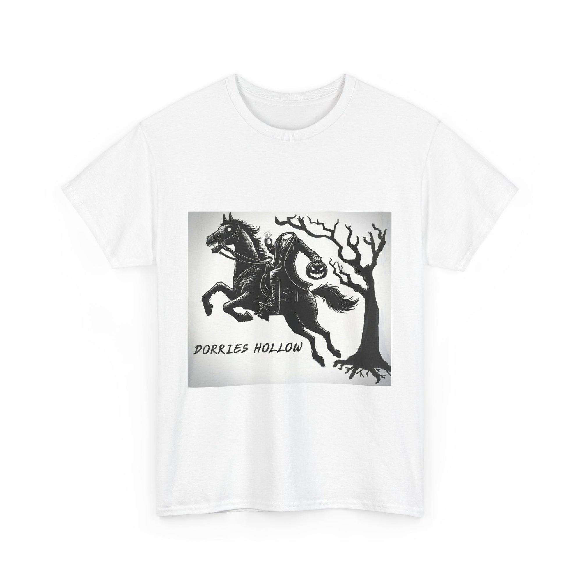 Spooky Adventure Tee - Horseman Design, Halloween Shirt, Unisex Cotton Tee, Eerie Vibe, Fall Fashion, Gift for Halloween Lovers