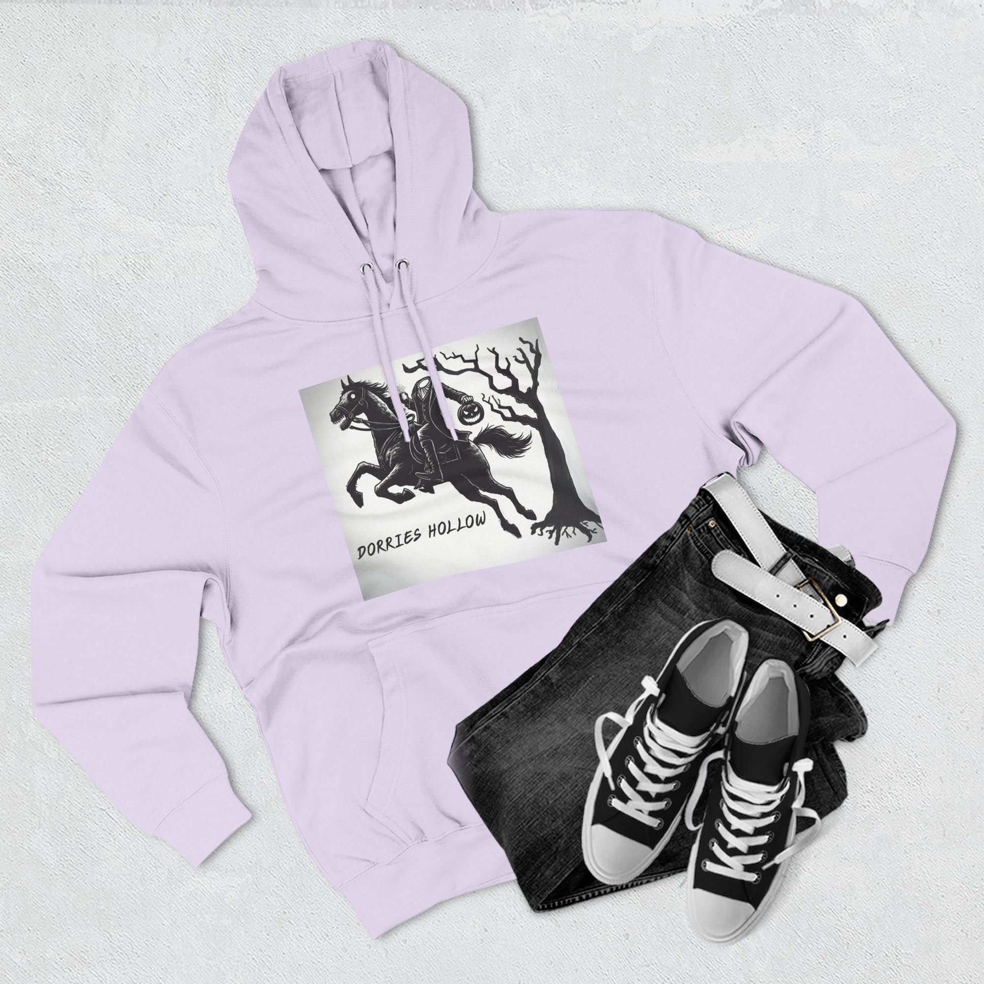 Spooky Horse Fleece Hoodie - Perfect for Fall and Halloween, Unisex Sweatshirt, Cozy Pullover, Gift for Horse Lovers