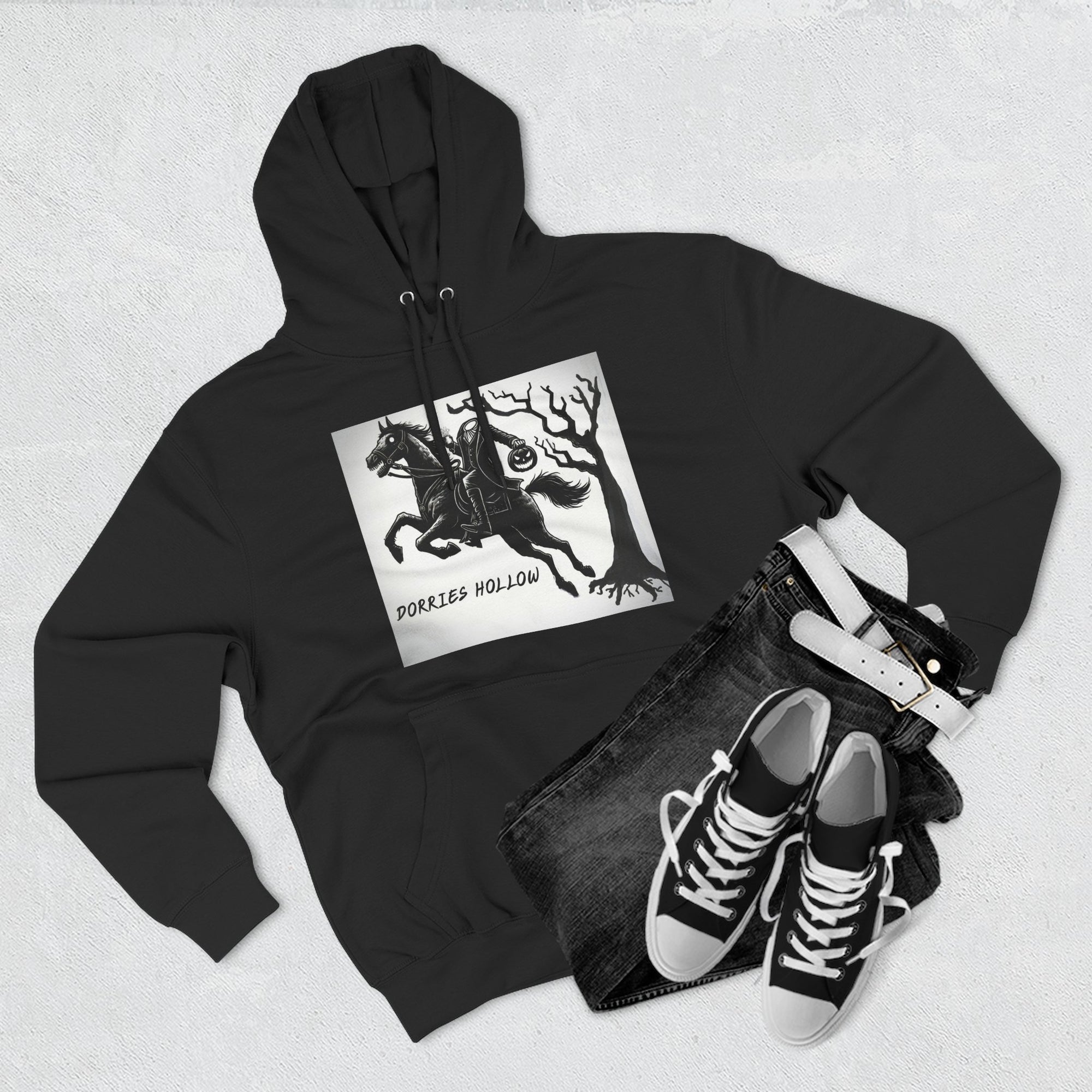 Spooky Horse Fleece Hoodie - Perfect for Fall and Halloween, Unisex Sweatshirt, Cozy Pullover, Gift for Horse Lovers