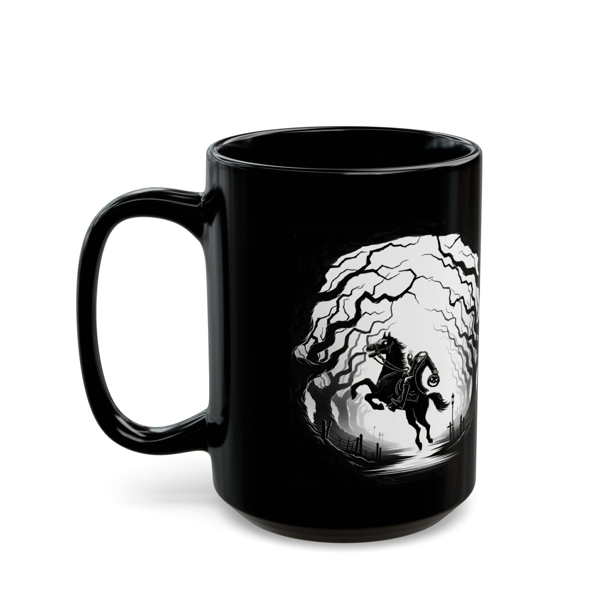 Halloween Themed Mug, Pumpkin Horseman Coffee Cup, Dorries Hollow Design, Fall Decor, Spooky Gift for Witch Lovers