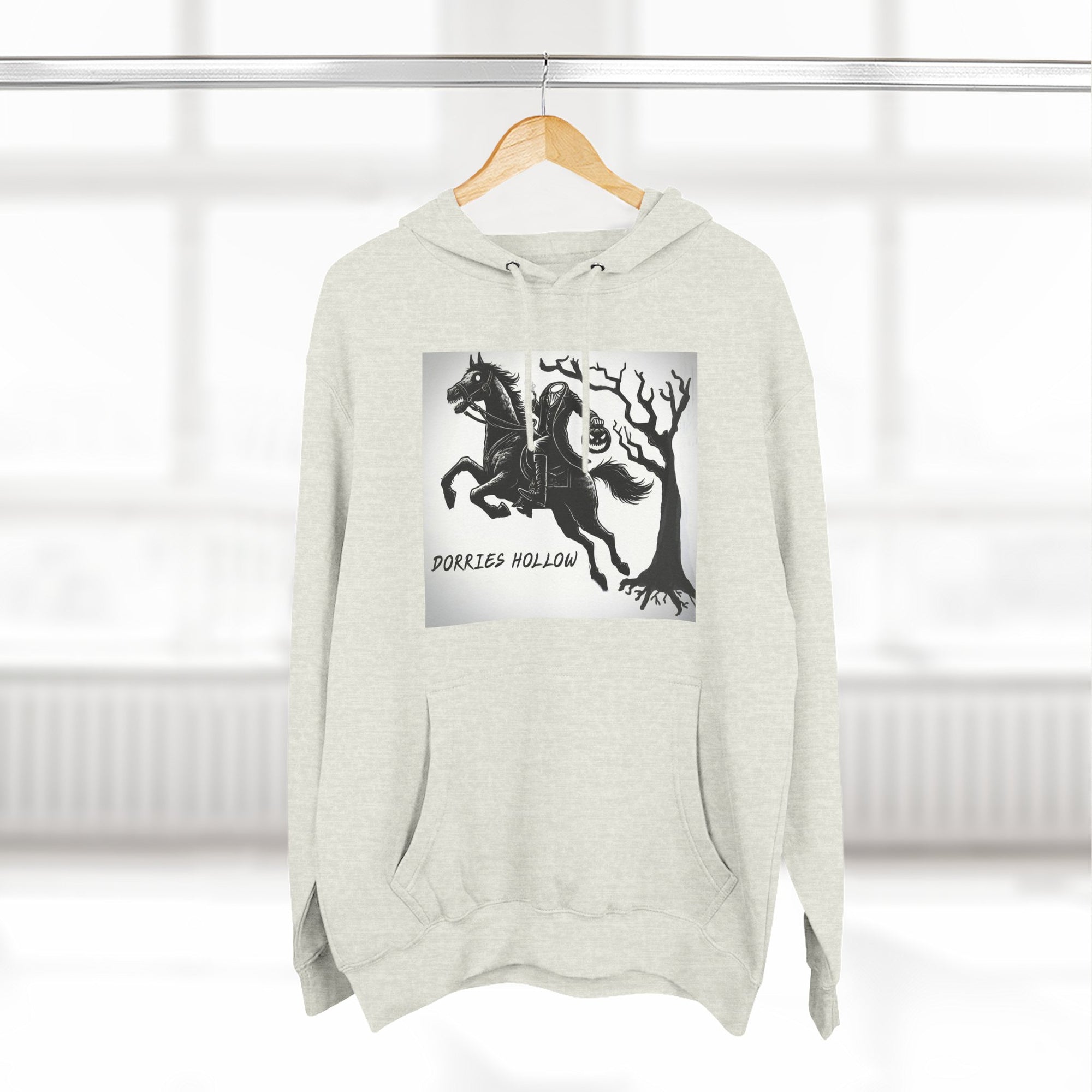 Spooky Horse Fleece Hoodie - Perfect for Fall and Halloween, Unisex Sweatshirt, Cozy Pullover, Gift for Horse Lovers