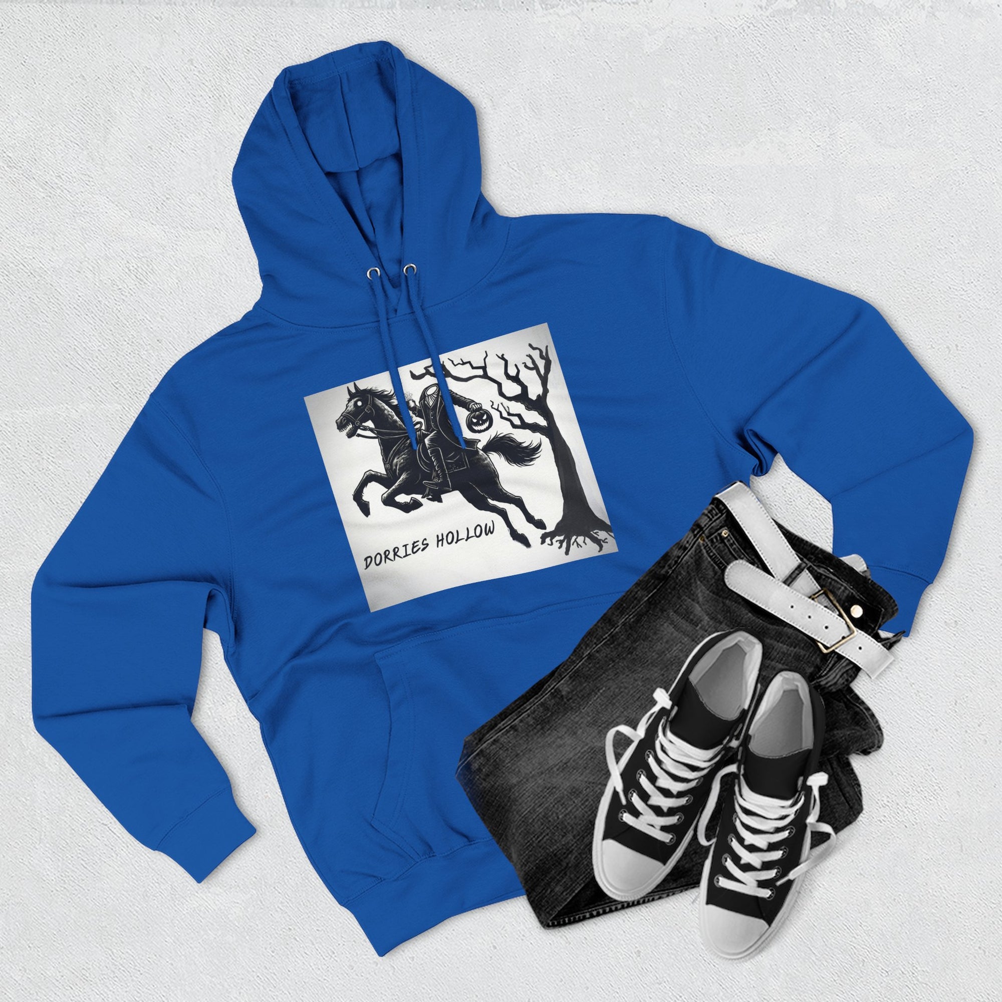 Spooky Horse Fleece Hoodie - Perfect for Fall and Halloween, Unisex Sweatshirt, Cozy Pullover, Gift for Horse Lovers