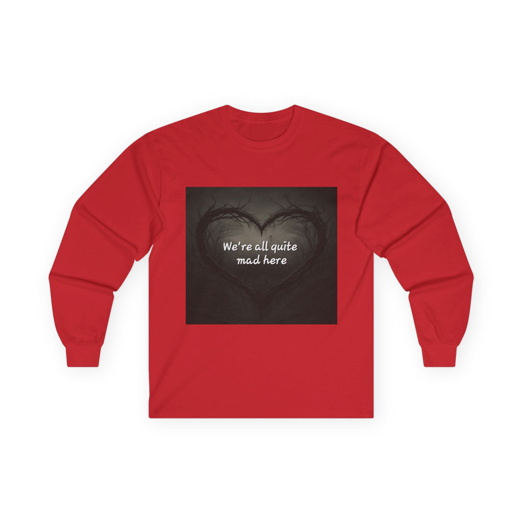 Mad Hatter Long Sleeve Tee - Quirky Apparel for Dreamers, Halloween, Gift, Cozy Wear, Fun Statement Shirt