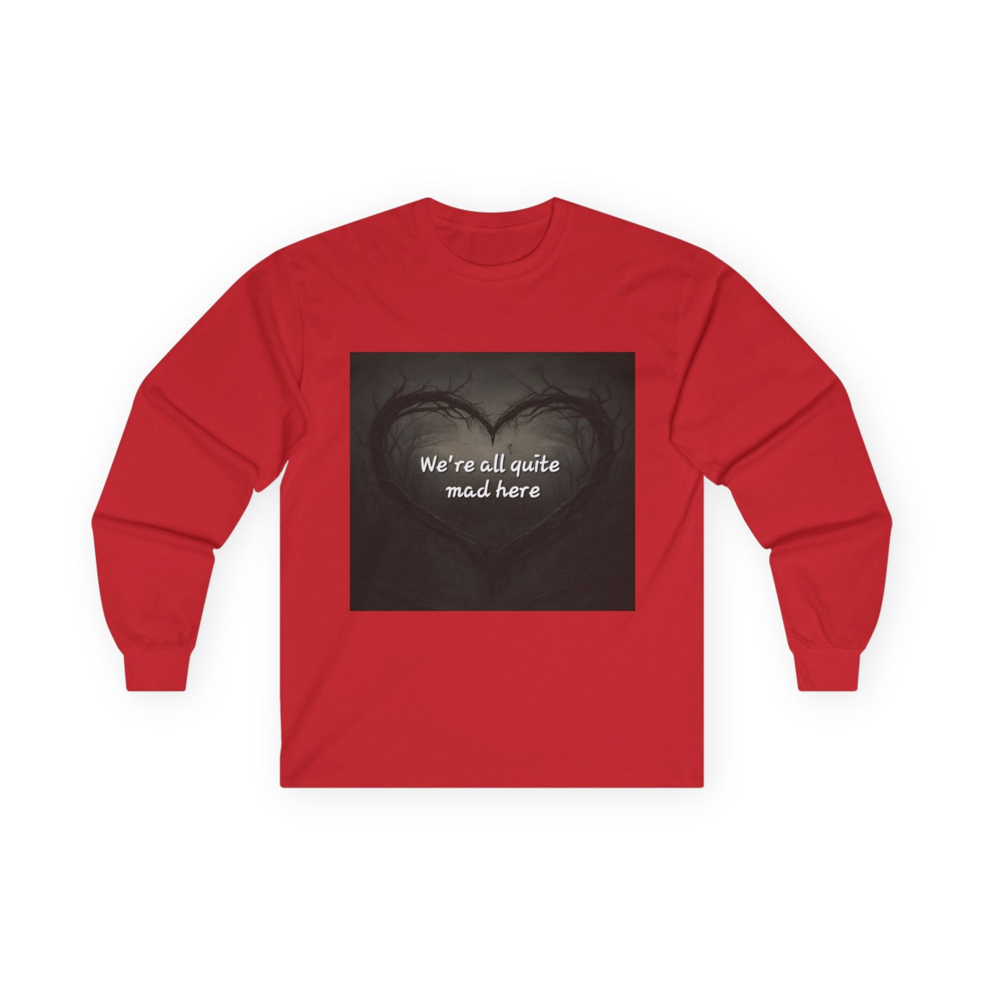Mad Hatter Long Sleeve Tee - Quirky Apparel for Dreamers, Halloween, Gift, Cozy Wear, Fun Statement Shirt