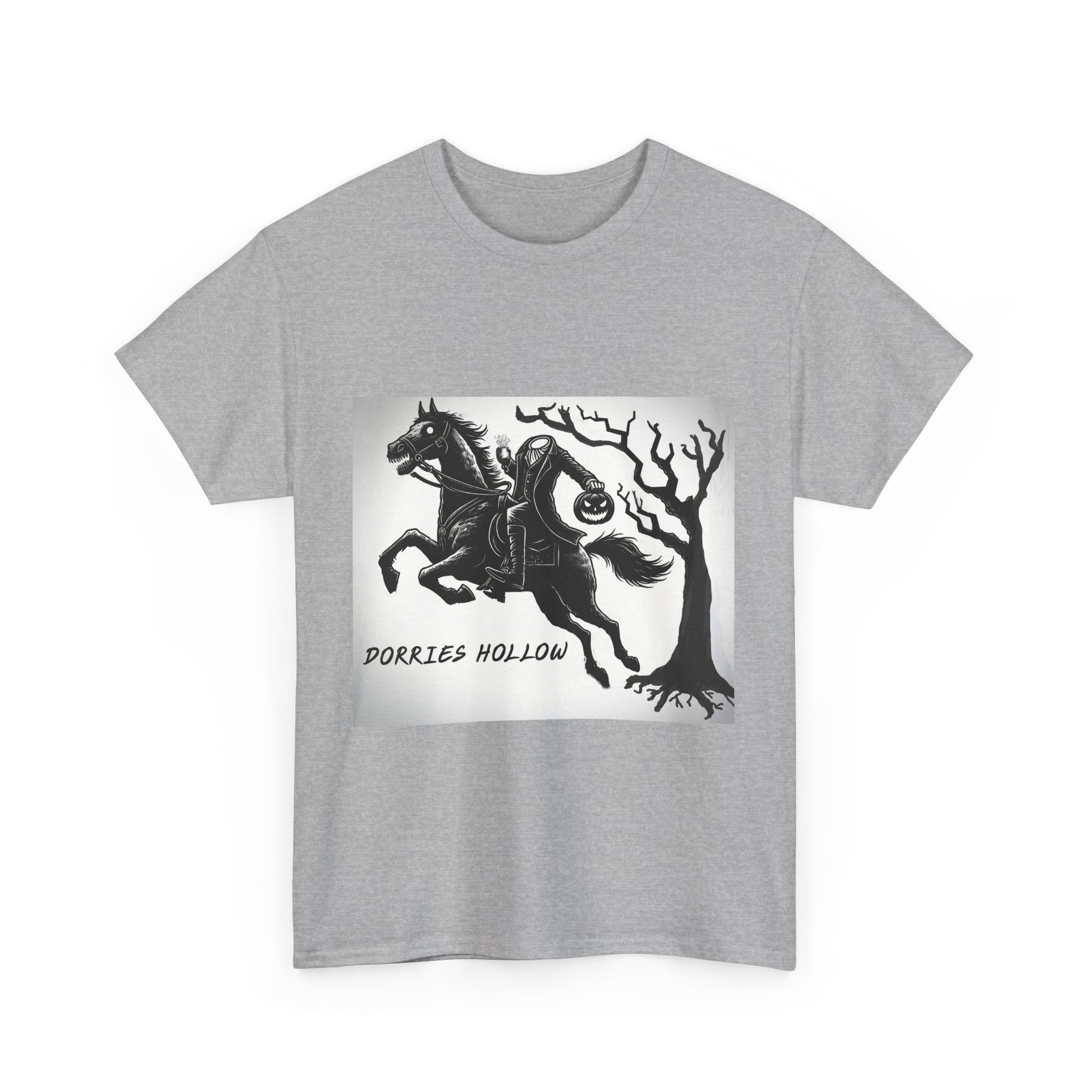 Spooky Adventure Tee - Horseman Design, Halloween Shirt, Unisex Cotton Tee, Eerie Vibe, Fall Fashion, Gift for Halloween Lovers