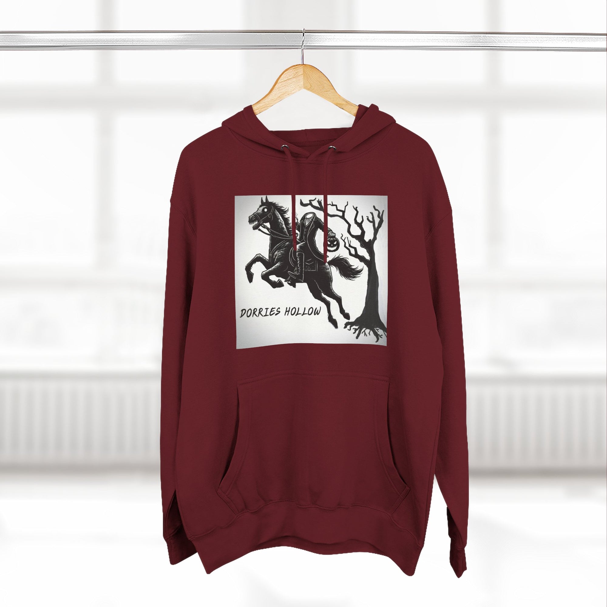 Spooky Horse Fleece Hoodie - Perfect for Fall and Halloween, Unisex Sweatshirt, Cozy Pullover, Gift for Horse Lovers