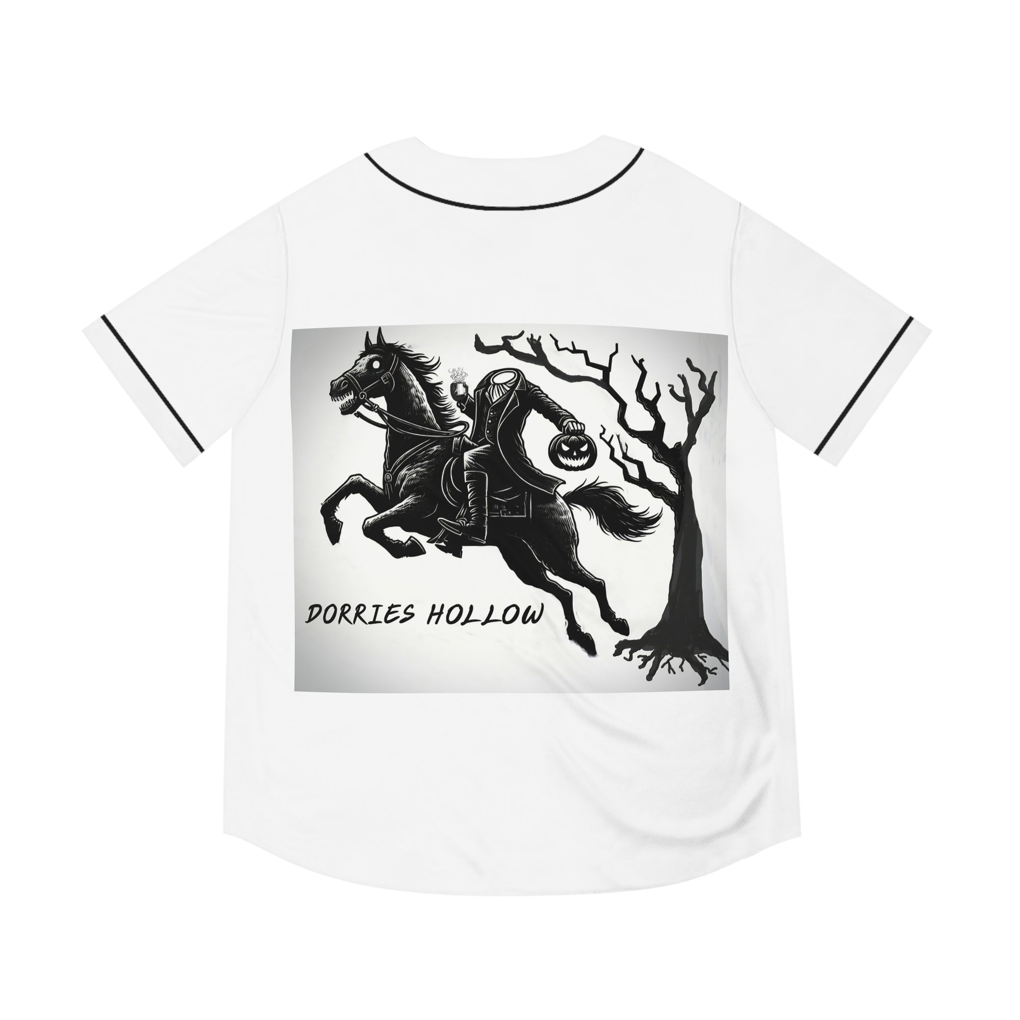 Men's Baseball Jersey with Spooky Horseman Design - Halloween Gift, Sportswear, Casual Wear, Graphic Tee, Unique T-Shirt