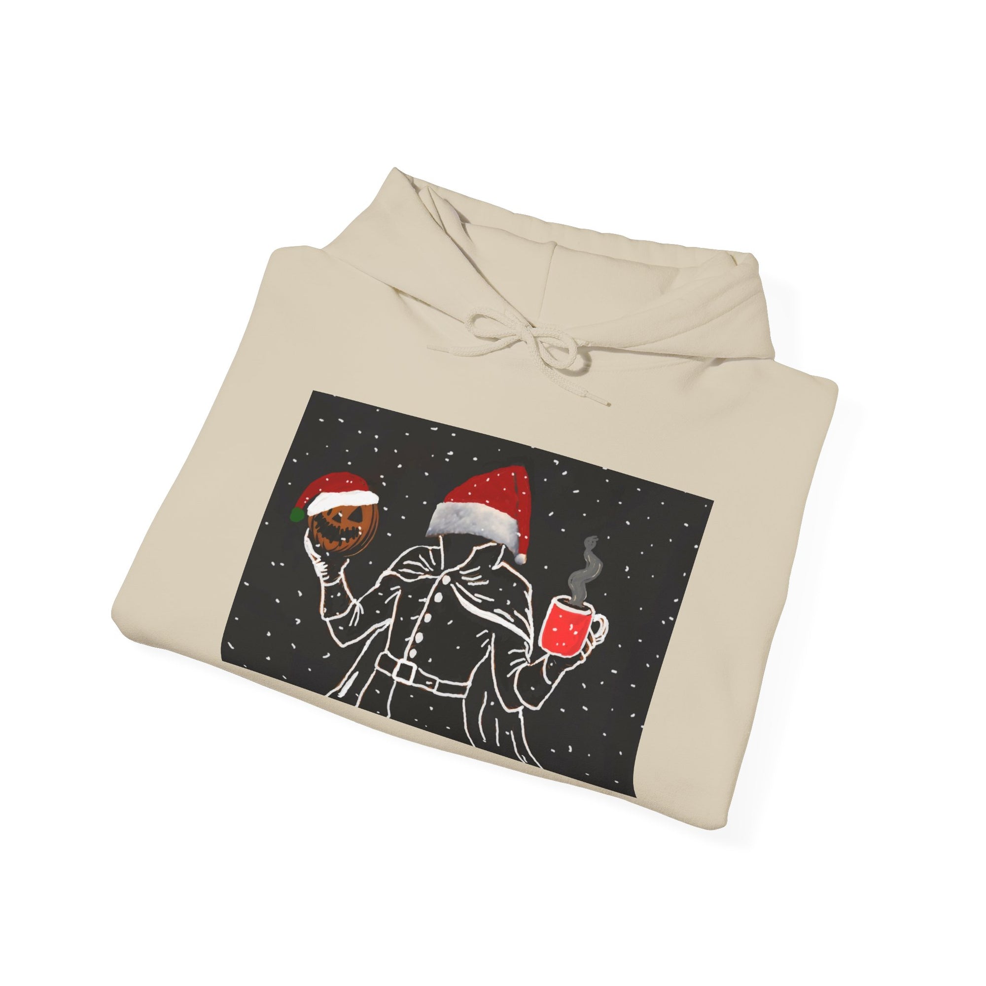 Festive Holiday Headless horseman Sweatshirt, Unisex Cozy Hoodie for Christmas, Ugly Sweater Replacement, Gift for Him or Her
