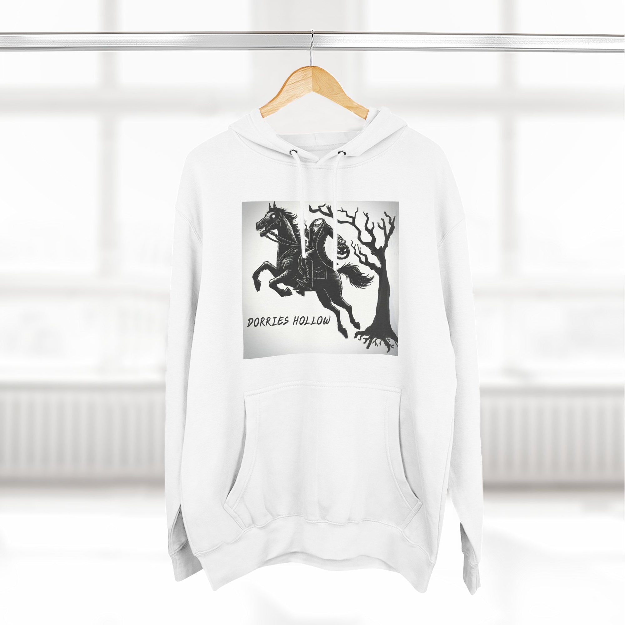 Spooky Horse Fleece Hoodie - Perfect for Fall and Halloween, Unisex Sweatshirt, Cozy Pullover, Gift for Horse Lovers