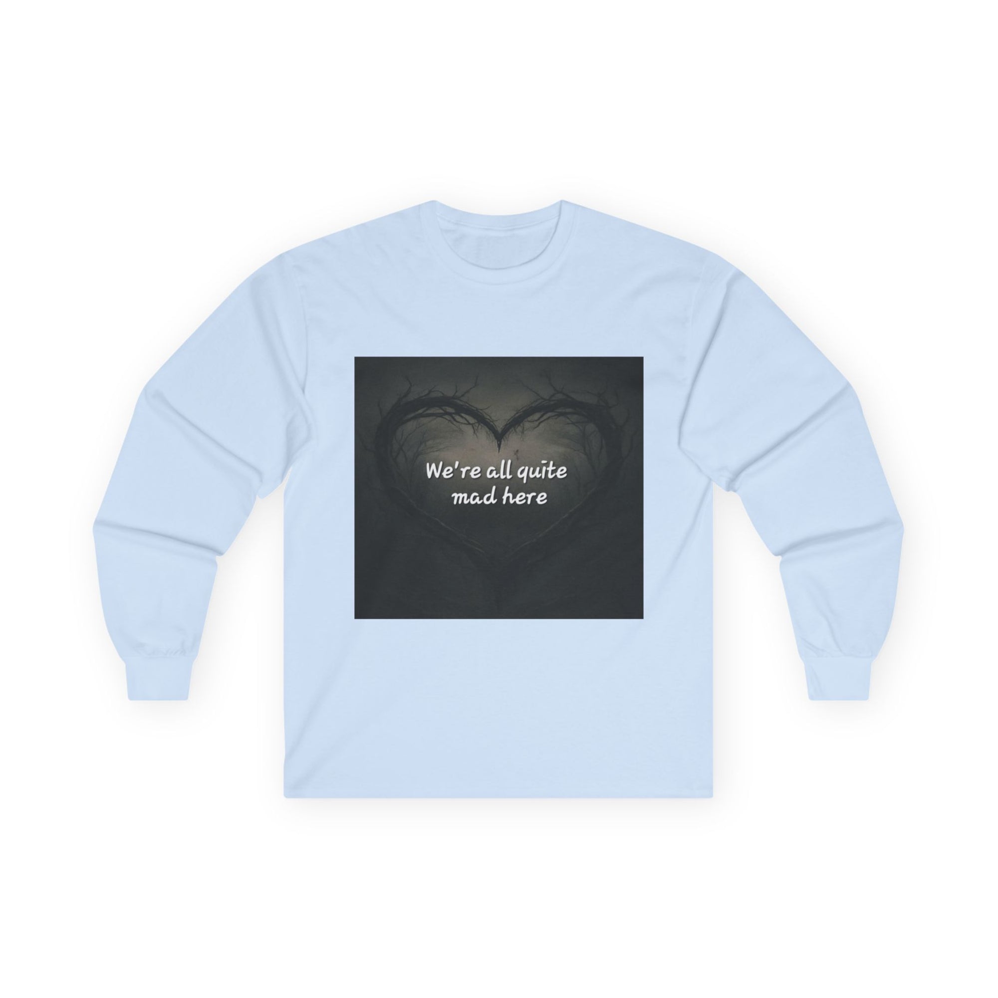 Mad Hatter Long Sleeve Tee - Quirky Apparel for Dreamers, Halloween, Gift, Cozy Wear, Fun Statement Shirt