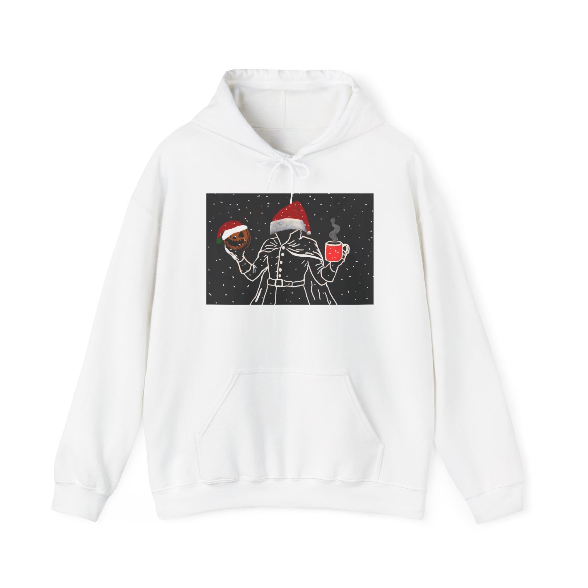 Festive Holiday Headless horseman Sweatshirt, Unisex Cozy Hoodie for Christmas, Ugly Sweater Replacement, Gift for Him or Her