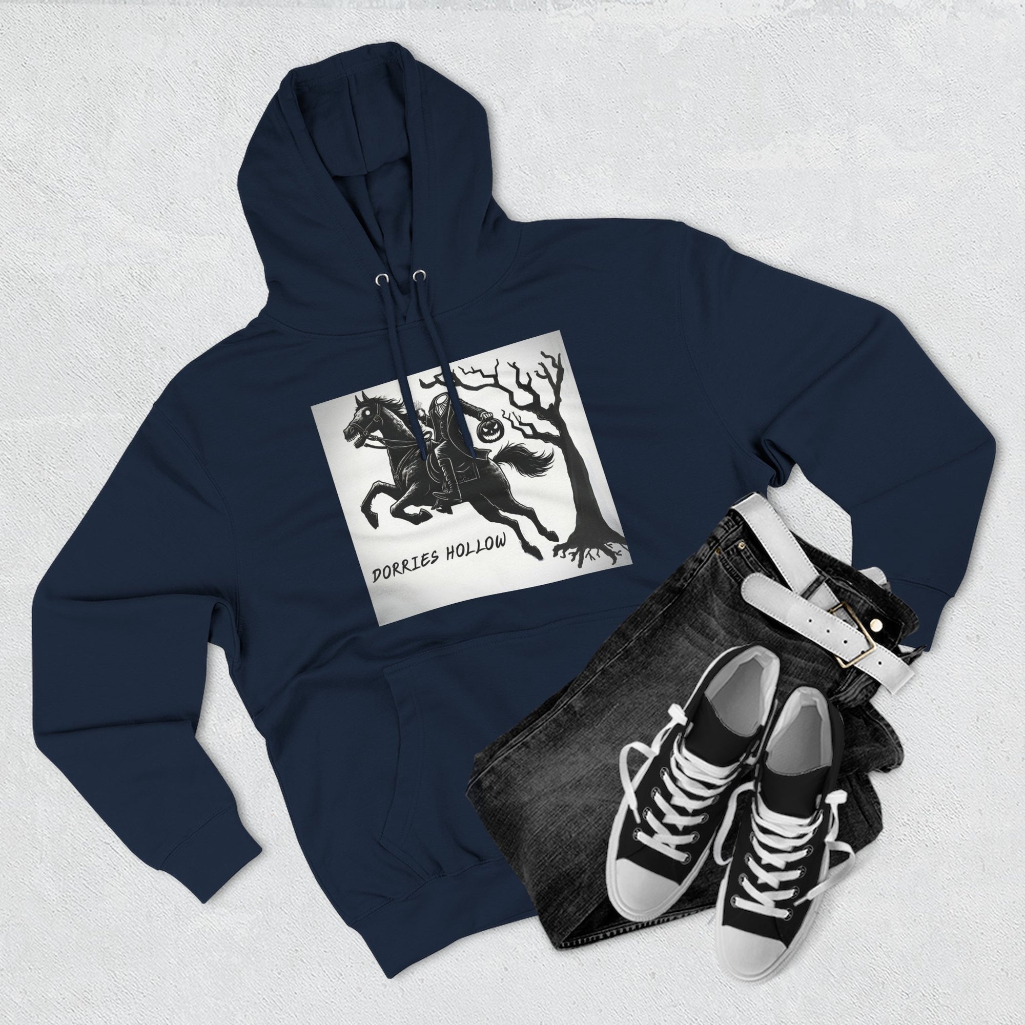 Spooky Horse Fleece Hoodie - Perfect for Fall and Halloween, Unisex Sweatshirt, Cozy Pullover, Gift for Horse Lovers