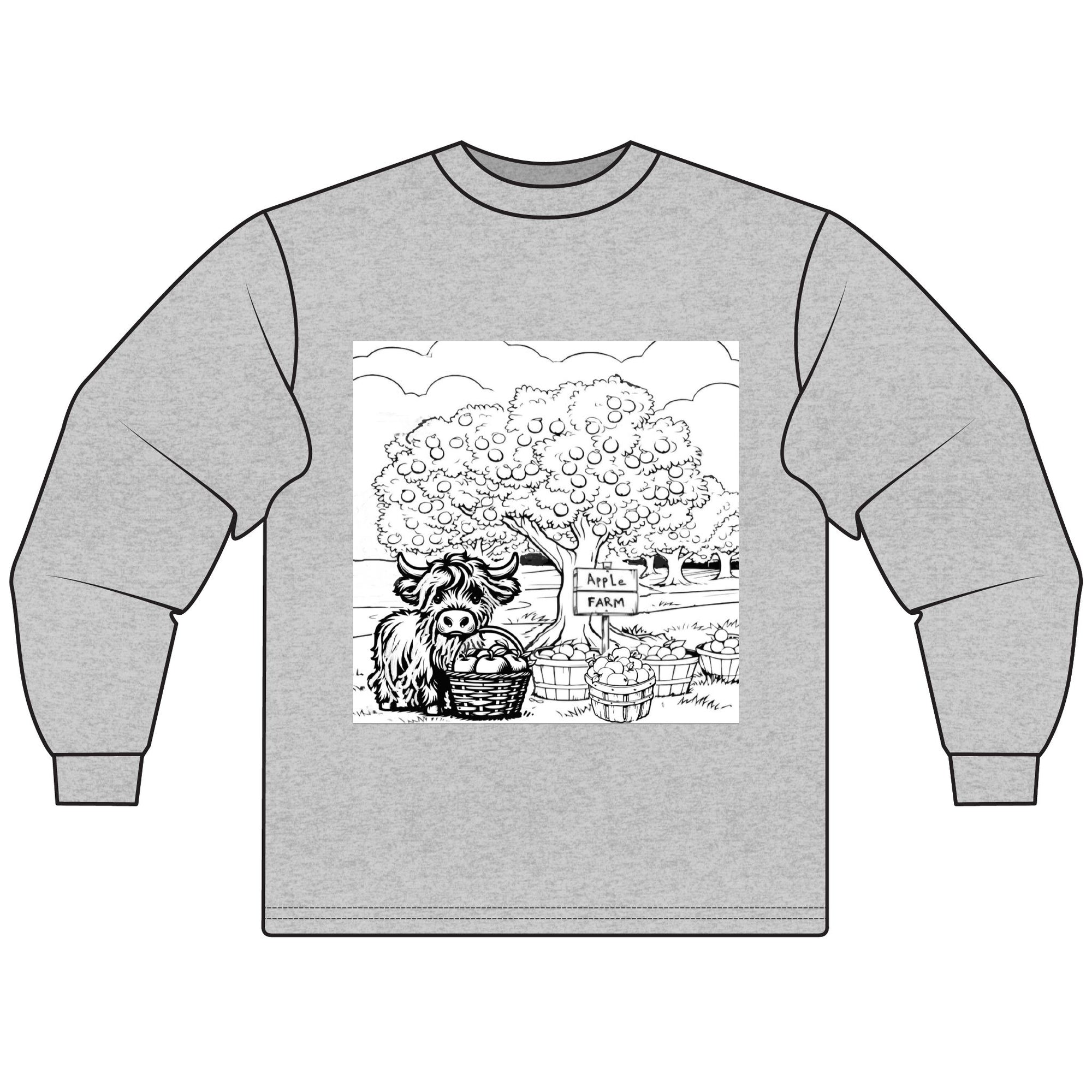 Charming Farm Animal Long Sleeve T-Shirt, Cute Rustic Tee, Cozy Gift for Nature Lovers, Vintage Style, Autumn Outfit