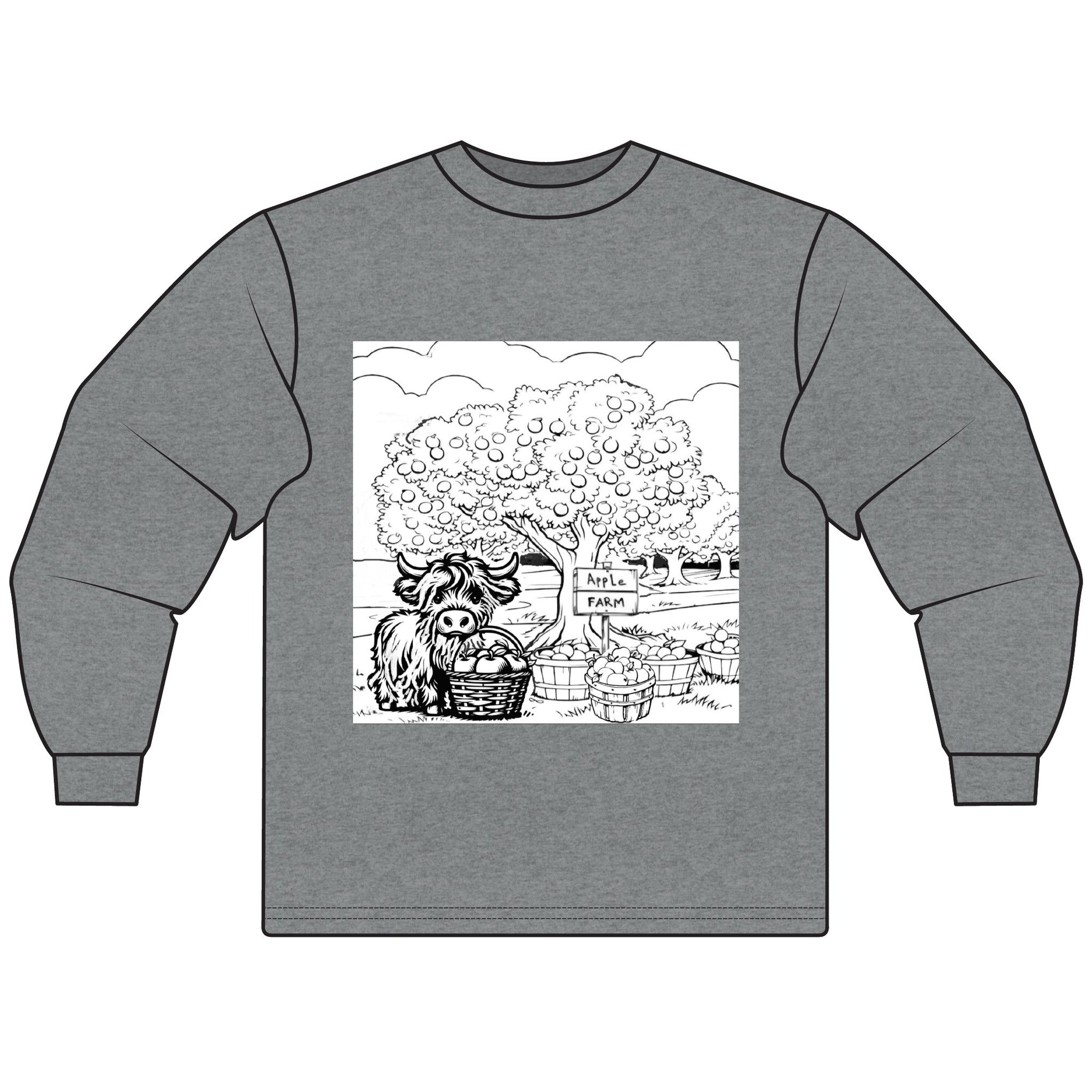 Charming Farm Animal Long Sleeve T-Shirt, Cute Rustic Tee, Cozy Gift for Nature Lovers, Vintage Style, Autumn Outfit