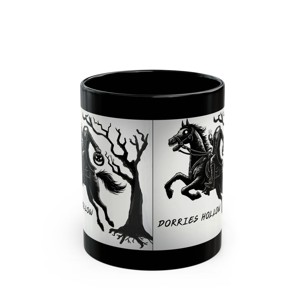 Halloween Themed Mug, Pumpkin Horseman Coffee Cup, Dorries Hollow Design, Fall Decor, Spooky Gift for Witch Lovers