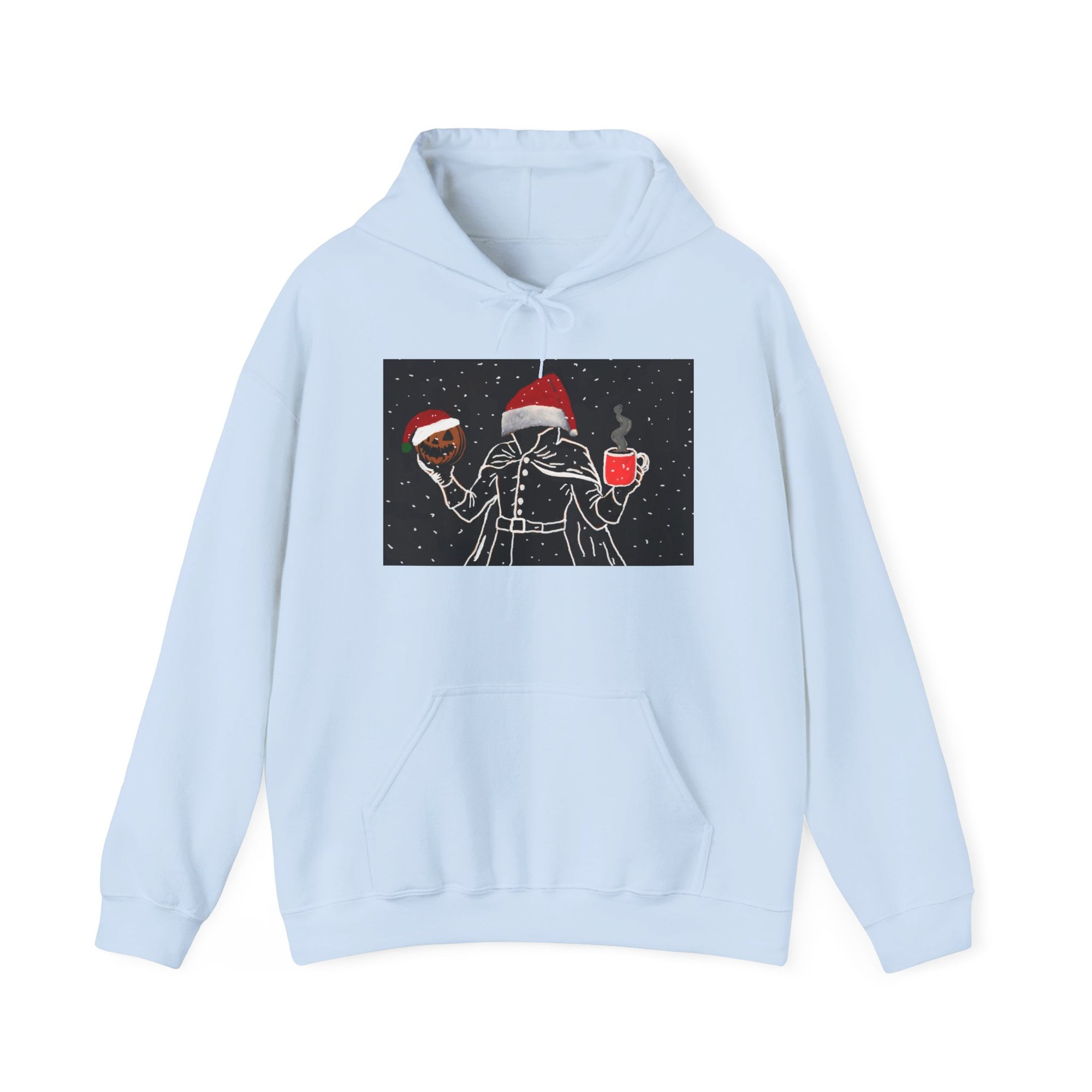 Festive Holiday Headless horseman Sweatshirt, Unisex Cozy Hoodie for Christmas, Ugly Sweater Replacement, Gift for Him or Her