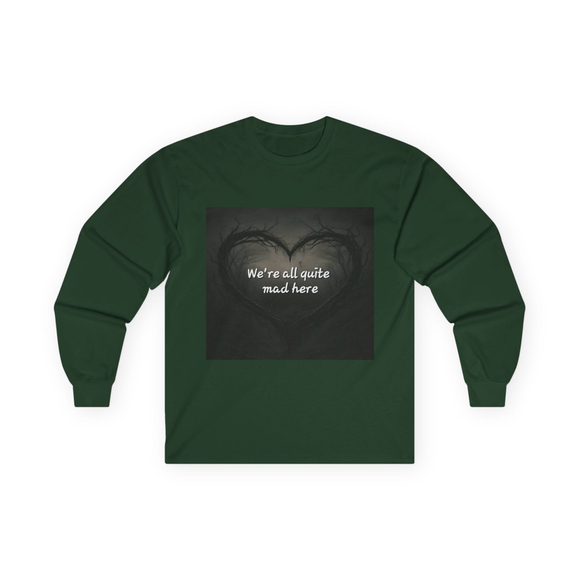 Mad Hatter Long Sleeve Tee - Quirky Apparel for Dreamers, Halloween, Gift, Cozy Wear, Fun Statement Shirt