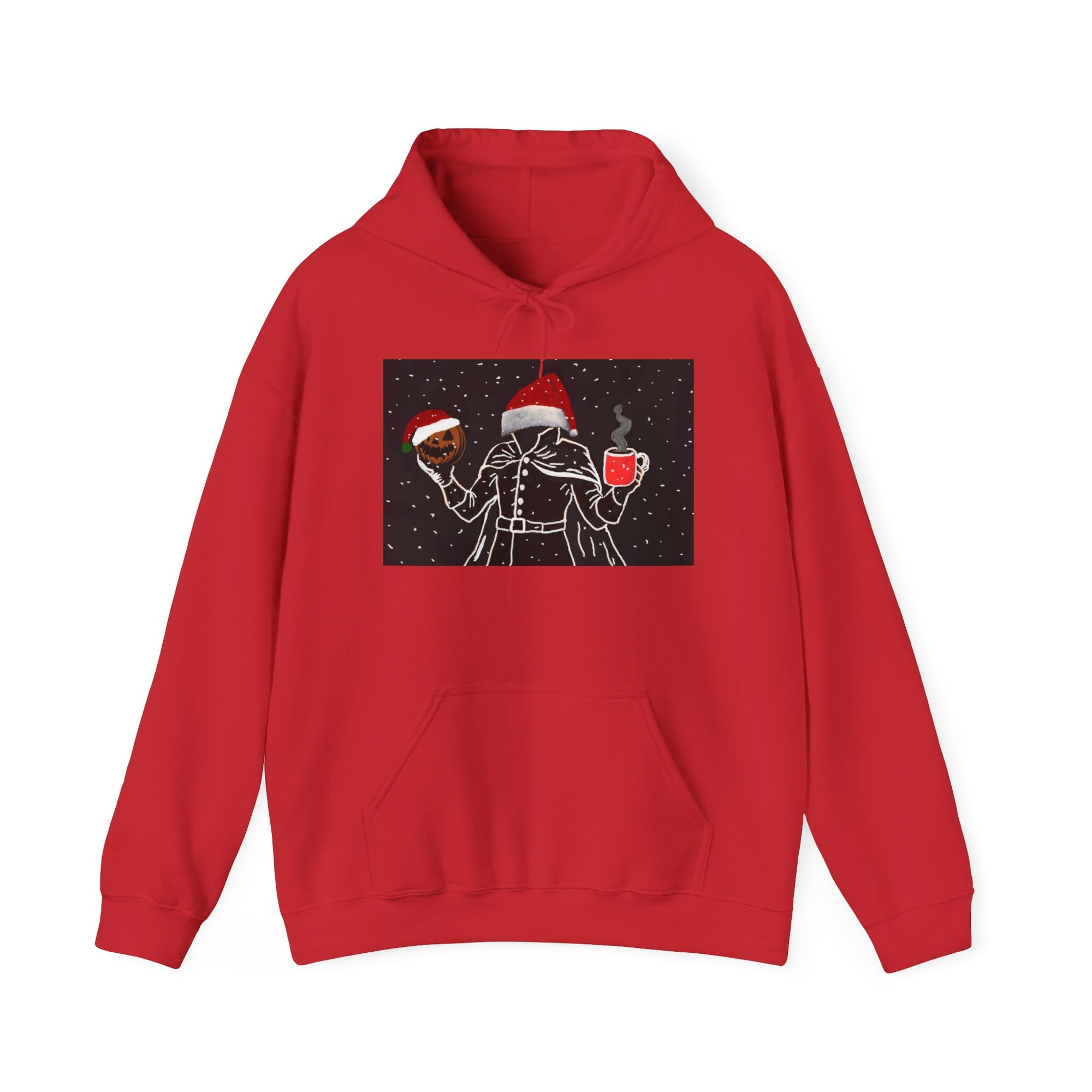 Festive Holiday Headless horseman Sweatshirt, Unisex Cozy Hoodie for Christmas, Ugly Sweater Replacement, Gift for Him or Her