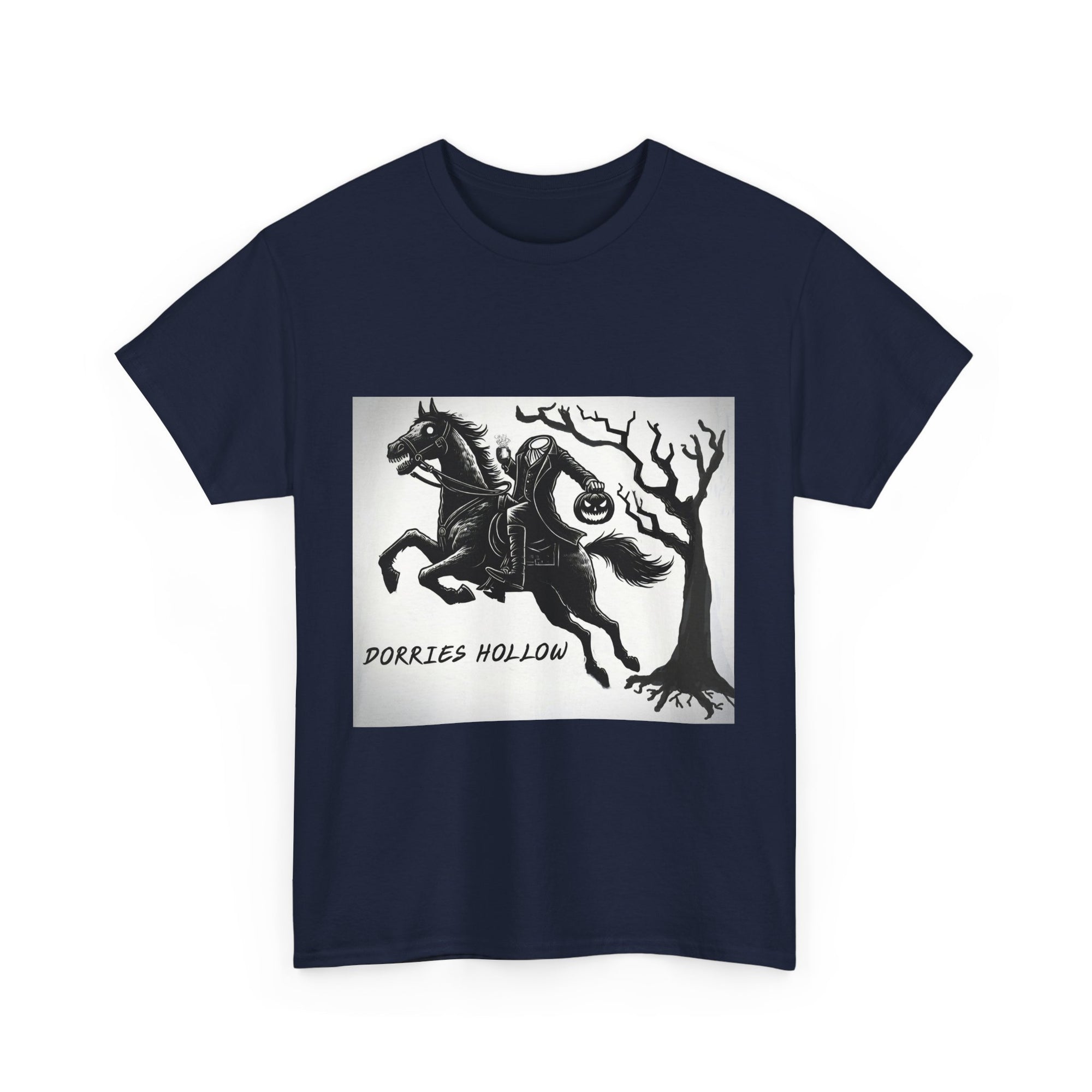 Spooky Adventure Tee - Horseman Design, Halloween Shirt, Unisex Cotton Tee, Eerie Vibe, Fall Fashion, Gift for Halloween Lovers