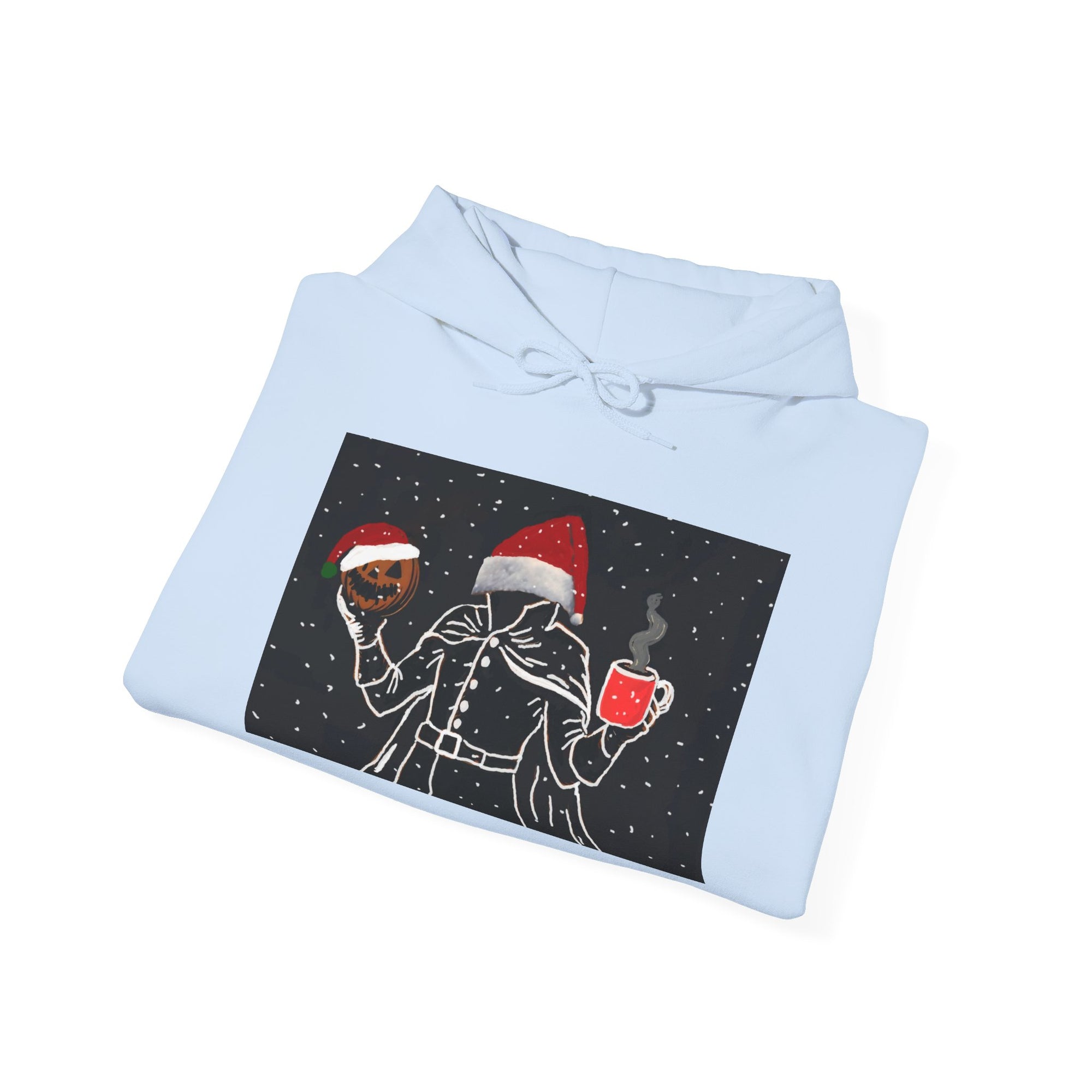 Festive Holiday Headless horseman Sweatshirt, Unisex Cozy Hoodie for Christmas, Ugly Sweater Replacement, Gift for Him or Her