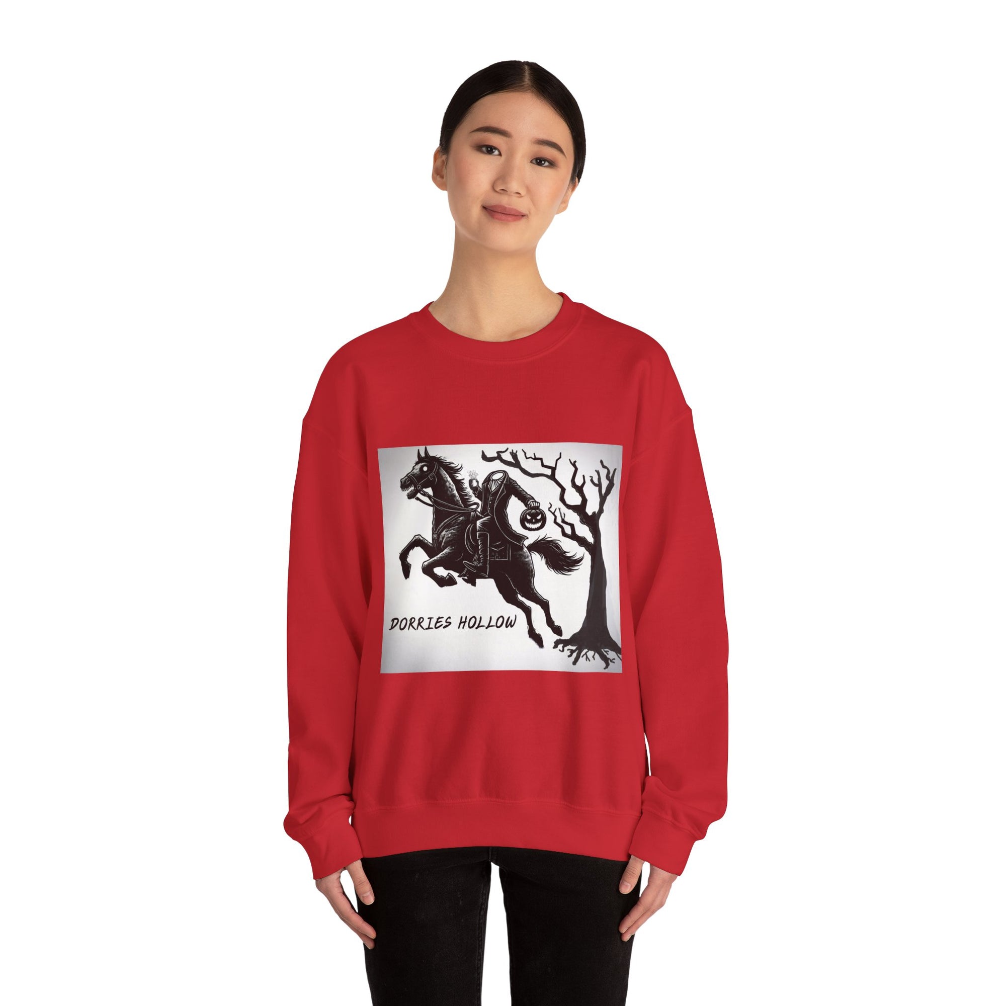 Dorris Hollow Crewneck Sweatshirt, Cozy Unisex Pullover, Halloween Apparel, Fall Fashion, Equestrian Style, Horse Lover Gift, Unique [...]