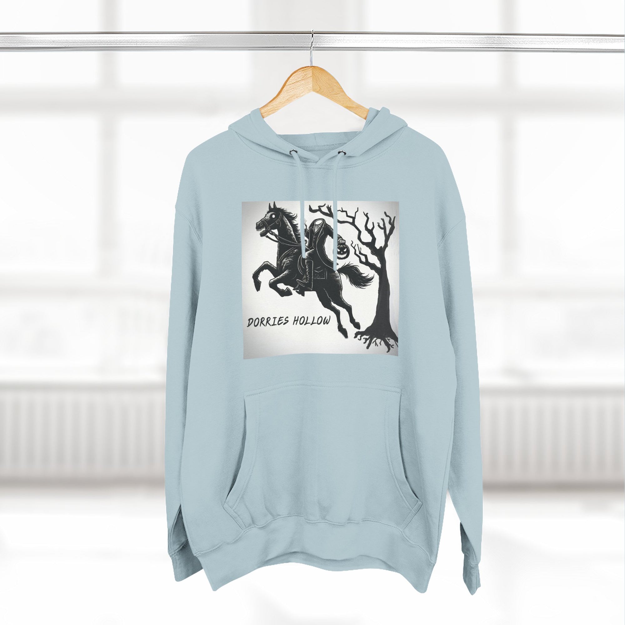 Spooky Horse Fleece Hoodie - Perfect for Fall and Halloween, Unisex Sweatshirt, Cozy Pullover, Gift for Horse Lovers