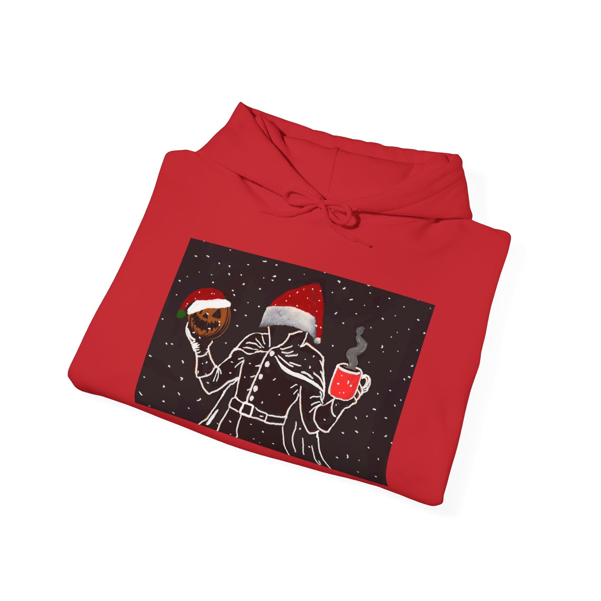 Festive Holiday Headless horseman Sweatshirt, Unisex Cozy Hoodie for Christmas, Ugly Sweater Replacement, Gift for Him or Her