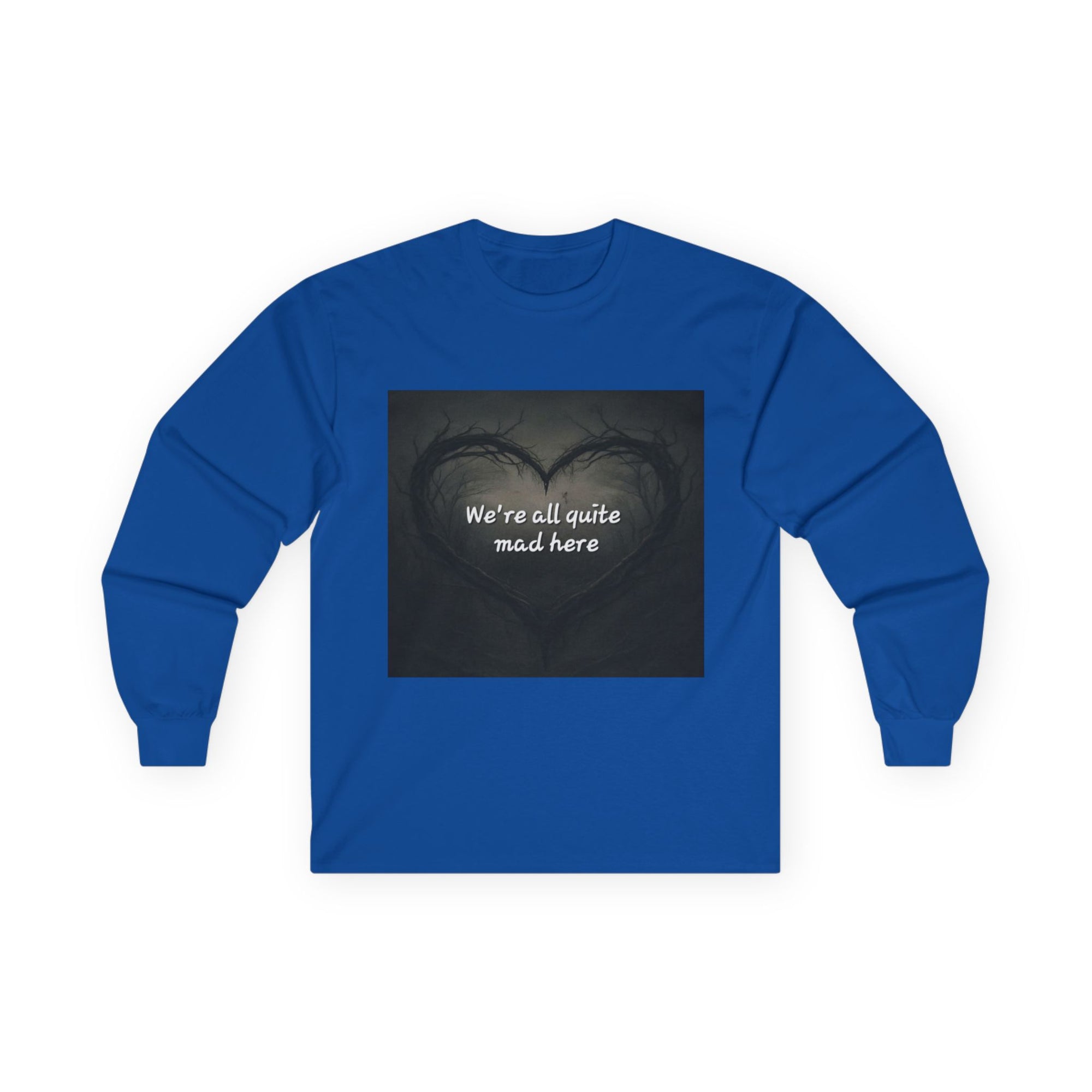 Mad Hatter Long Sleeve Tee - Quirky Apparel for Dreamers, Halloween, Gift, Cozy Wear, Fun Statement Shirt