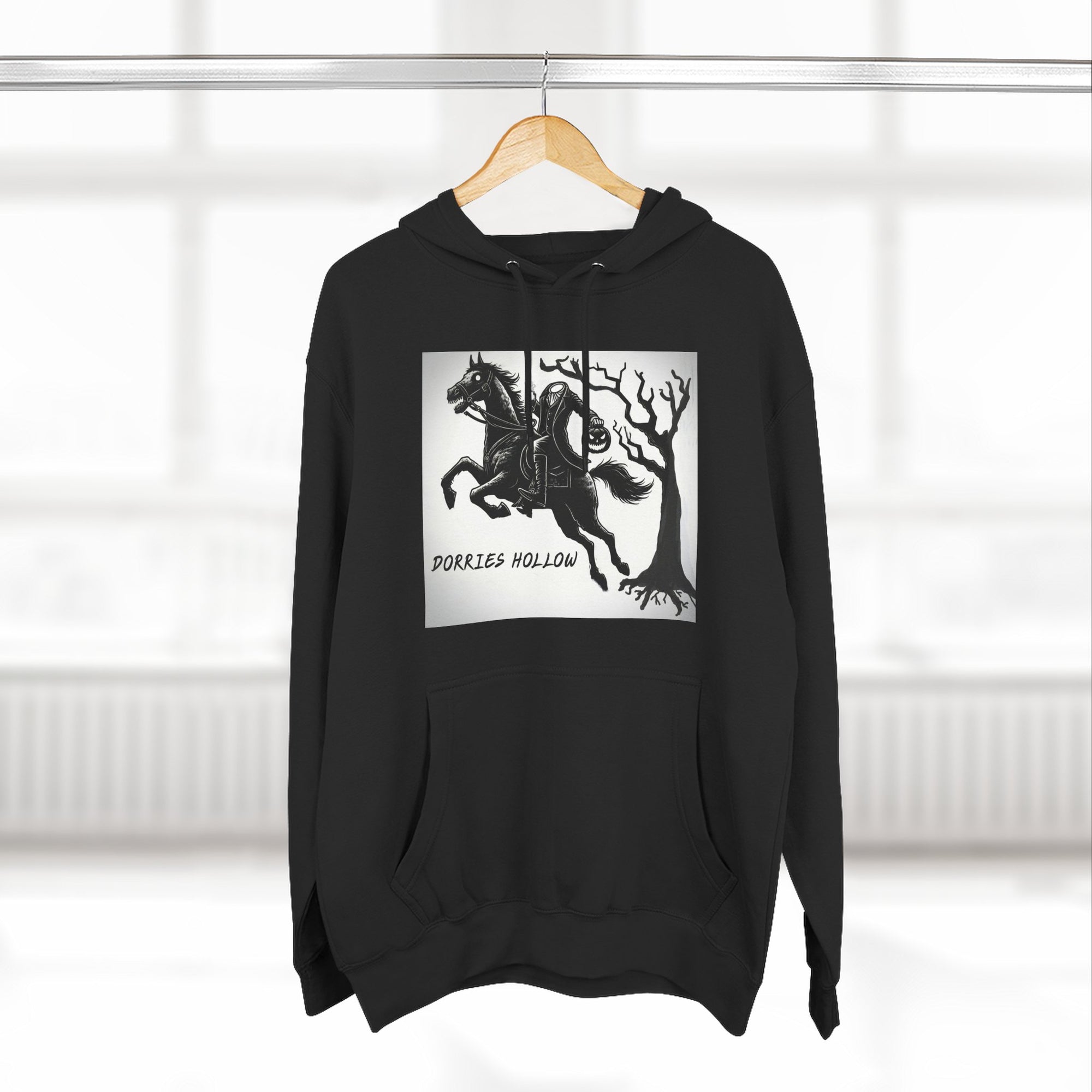 Spooky Horse Fleece Hoodie - Perfect for Fall and Halloween, Unisex Sweatshirt, Cozy Pullover, Gift for Horse Lovers
