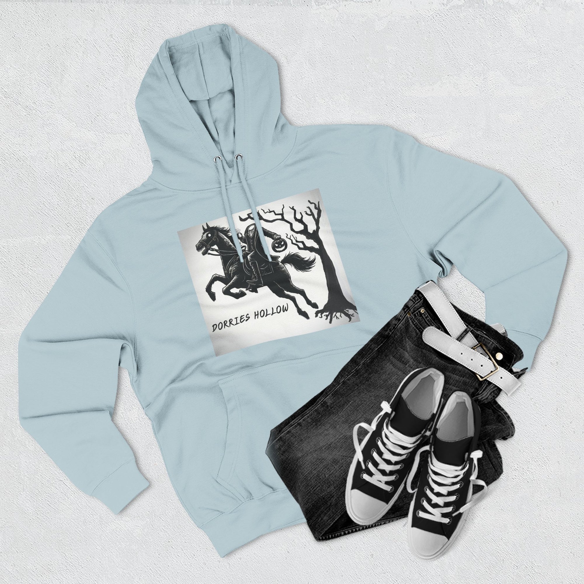 Spooky Horse Fleece Hoodie - Perfect for Fall and Halloween, Unisex Sweatshirt, Cozy Pullover, Gift for Horse Lovers