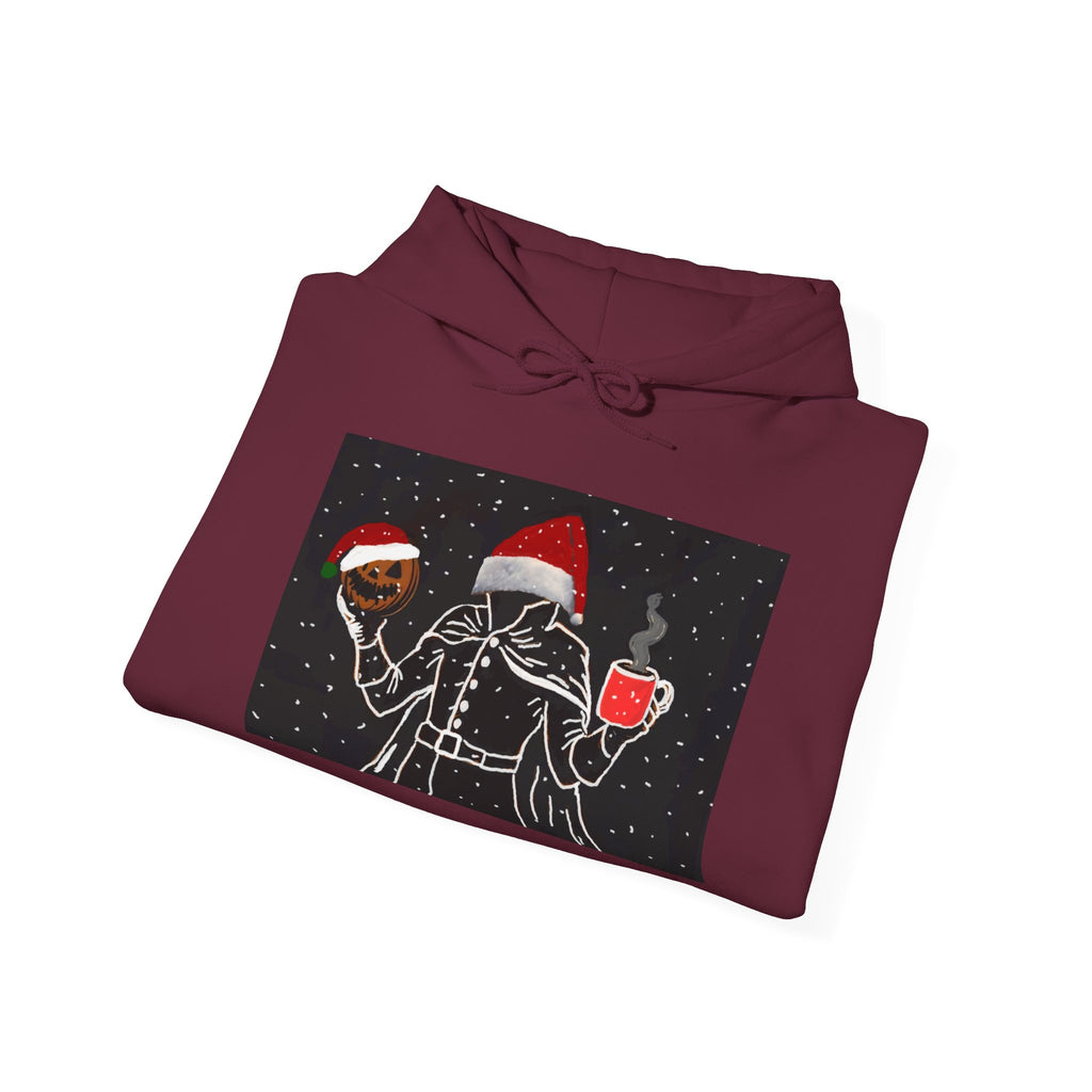 Festive Holiday Headless horseman Sweatshirt, Unisex Cozy Hoodie for Christmas, Ugly Sweater Replacement, Gift for Him or Her