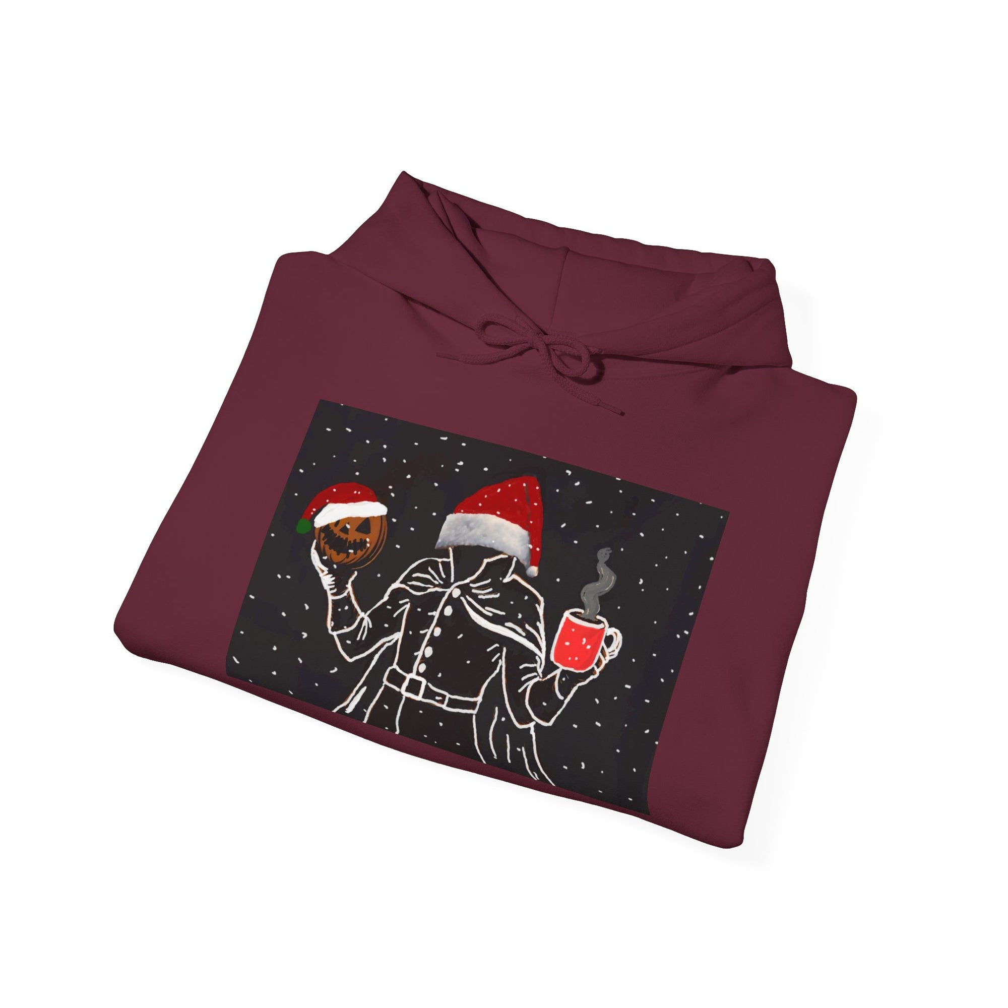 Festive Holiday Headless horseman Sweatshirt, Unisex Cozy Hoodie for Christmas, Ugly Sweater Replacement, Gift for Him or Her