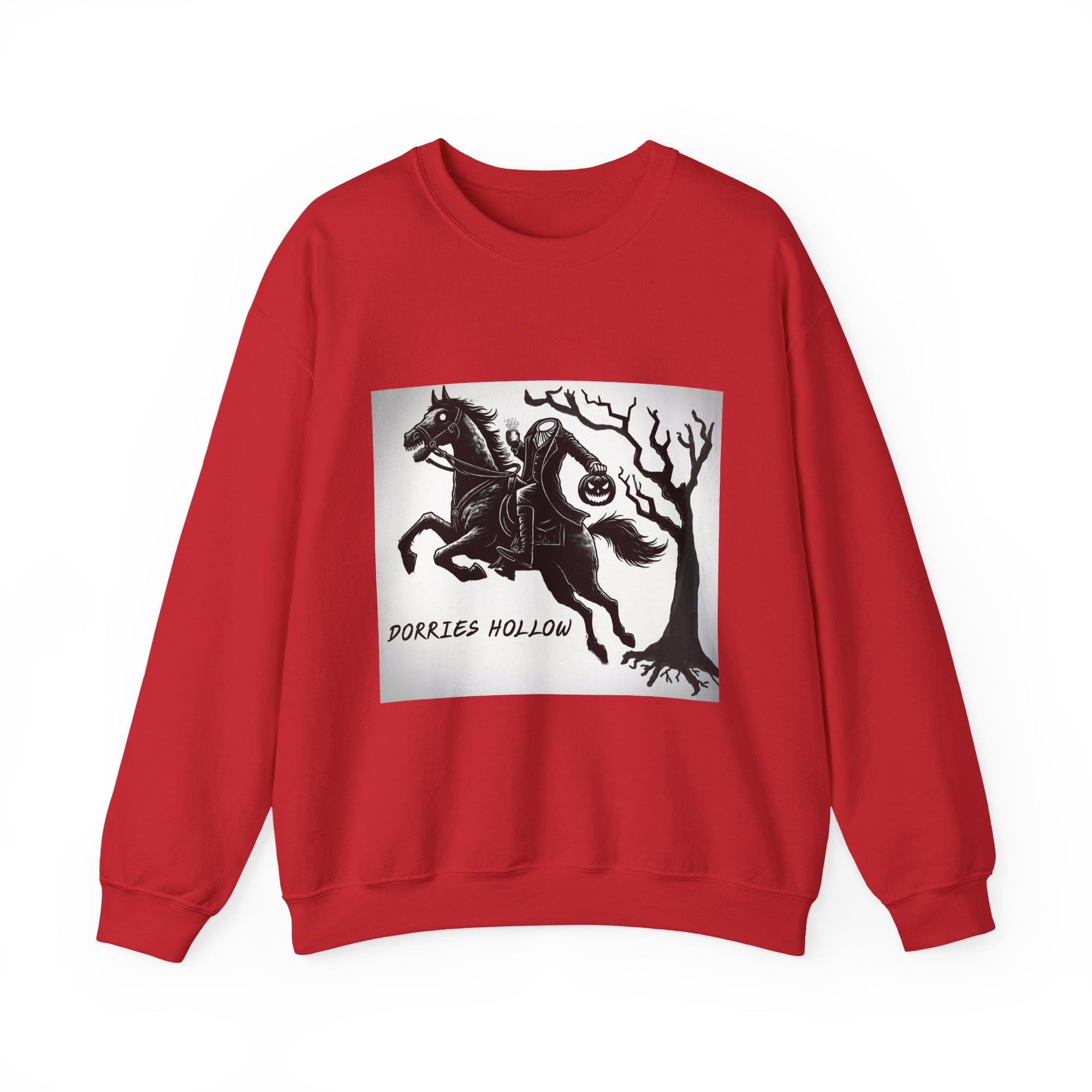 Dorris Hollow Crewneck Sweatshirt, Cozy Unisex Pullover, Halloween Apparel, Fall Fashion, Equestrian Style, Horse Lover Gift, Unique [...]