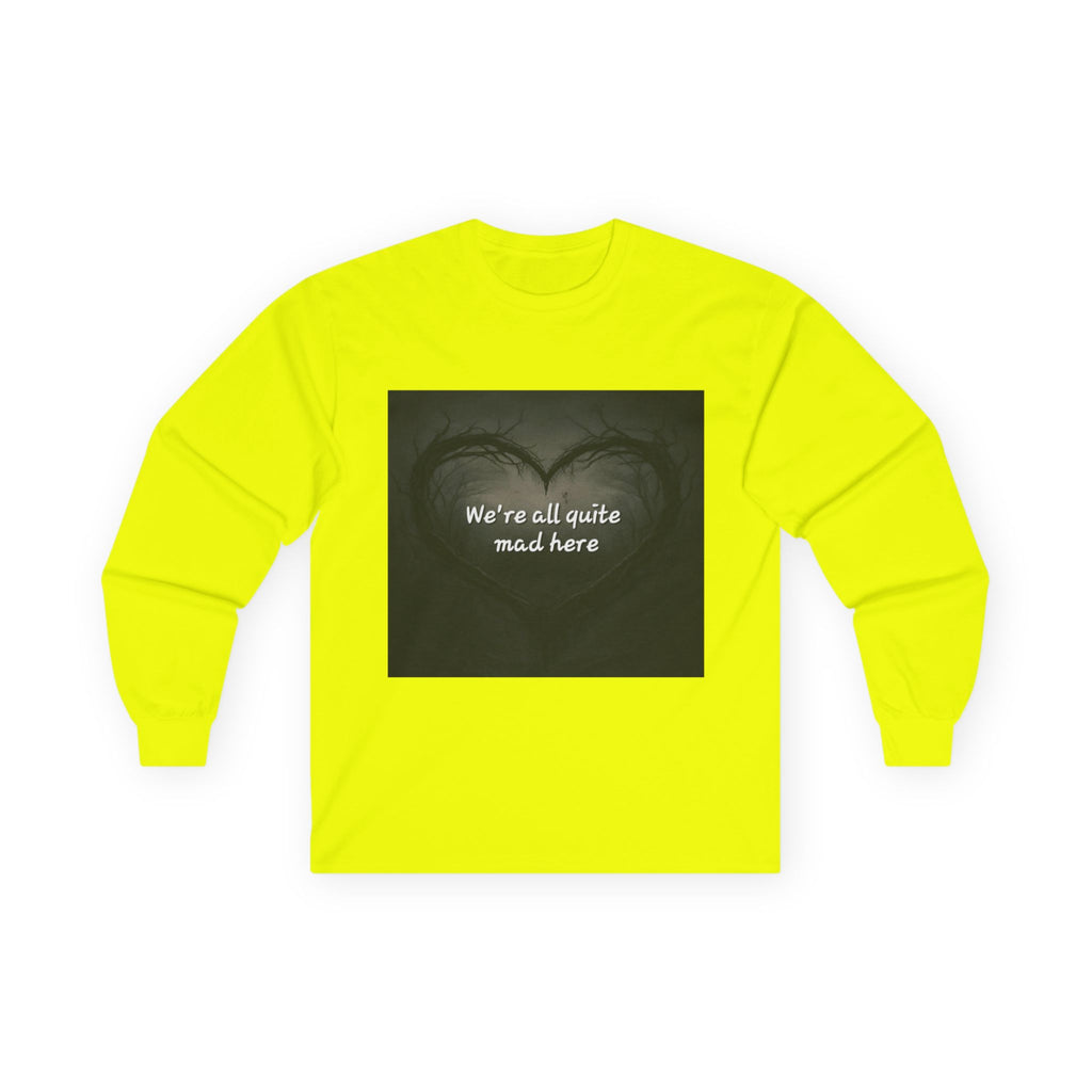 Mad Hatter Long Sleeve Tee - Quirky Apparel for Dreamers, Halloween, Gift, Cozy Wear, Fun Statement Shirt