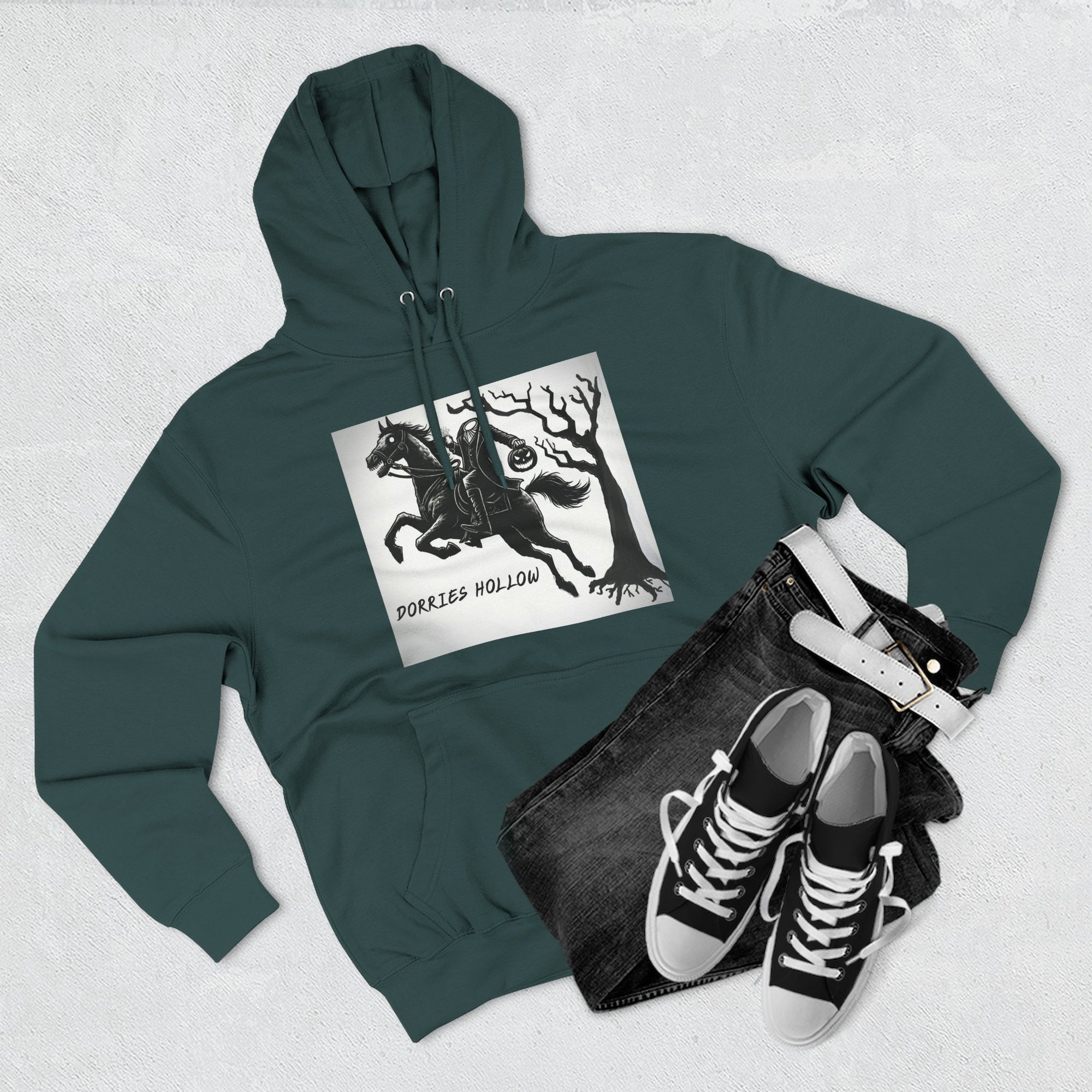 Spooky Horse Fleece Hoodie - Perfect for Fall and Halloween, Unisex Sweatshirt, Cozy Pullover, Gift for Horse Lovers