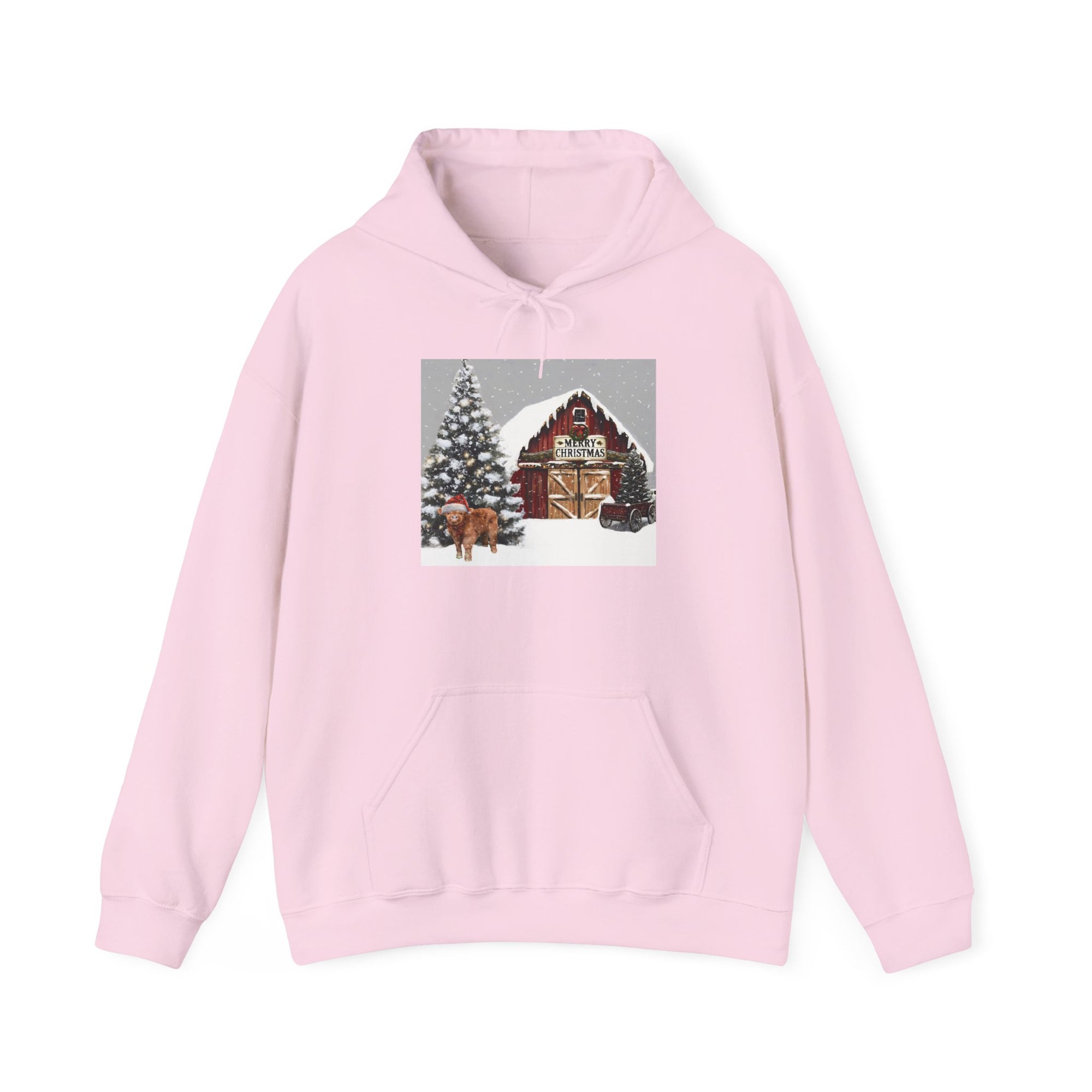 Cozy Christmas Barn Hoodie, Holiday Sweatshirt, Winter Apparel, Unisex Gift, Festive Party Wear