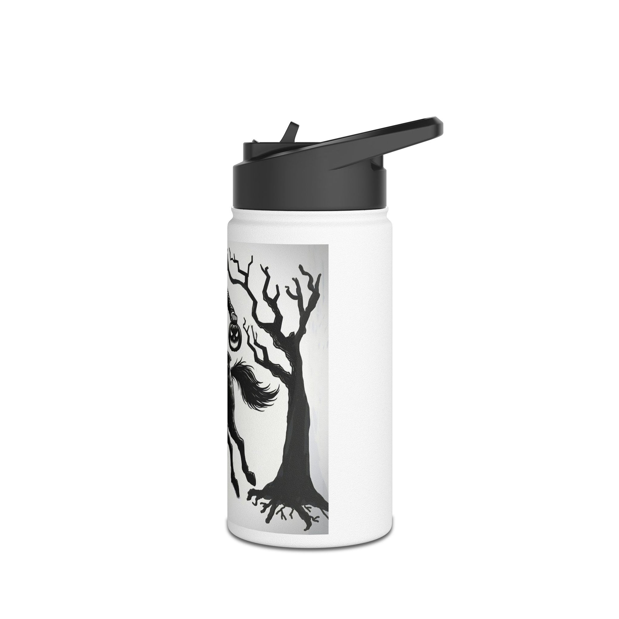 Spooky Stainless Steel Water Bottle, Ichabod Crane Design, Halloween Gift, Eco-Friendly Water Container, Outdoor Adventure