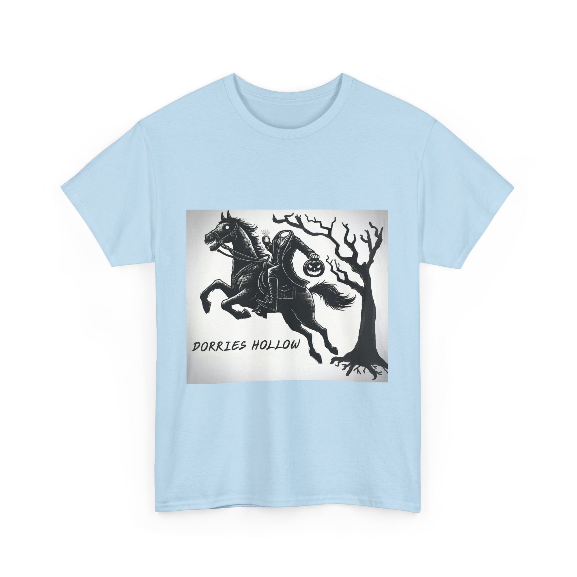 Spooky Adventure Tee - Horseman Design, Halloween Shirt, Unisex Cotton Tee, Eerie Vibe, Fall Fashion, Gift for Halloween Lovers