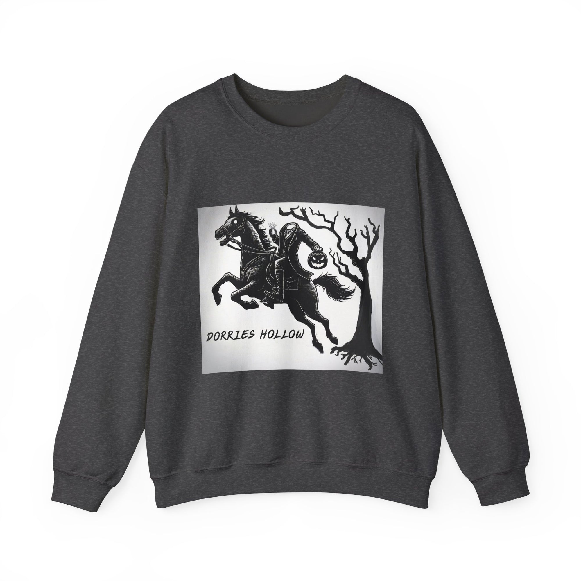 Dorris Hollow Crewneck Sweatshirt, Cozy Unisex Pullover, Halloween Apparel, Fall Fashion, Equestrian Style, Horse Lover Gift, Unique [...]