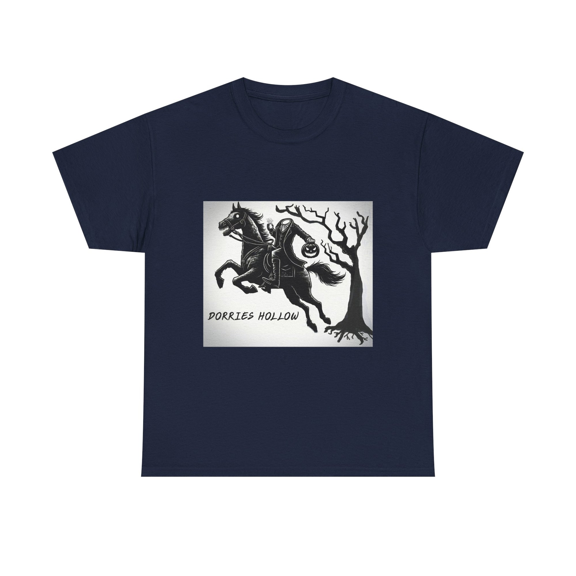 Spooky Adventure Tee - Horseman Design, Halloween Shirt, Unisex Cotton Tee, Eerie Vibe, Fall Fashion, Gift for Halloween Lovers