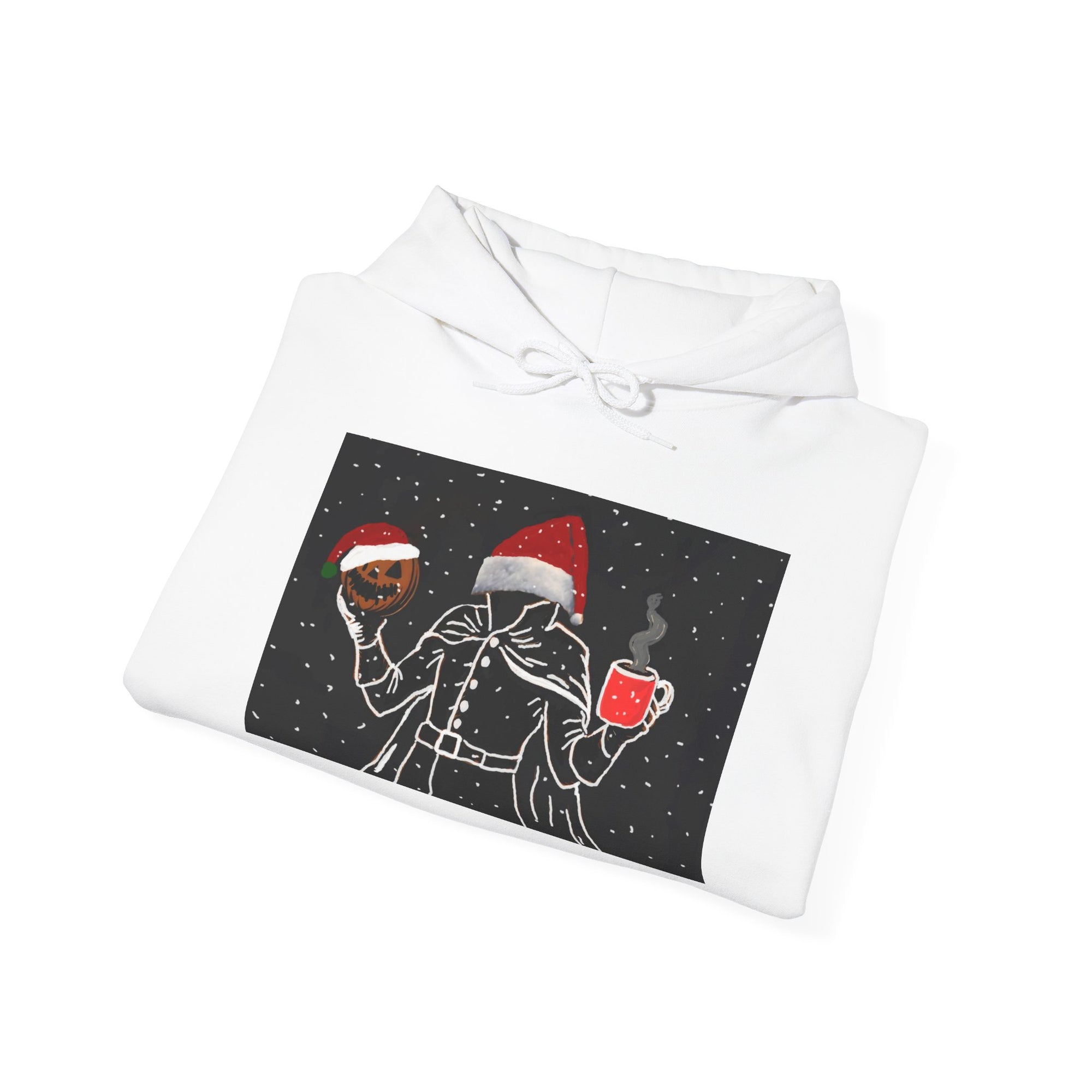 Festive Holiday Headless horseman Sweatshirt, Unisex Cozy Hoodie for Christmas, Ugly Sweater Replacement, Gift for Him or Her