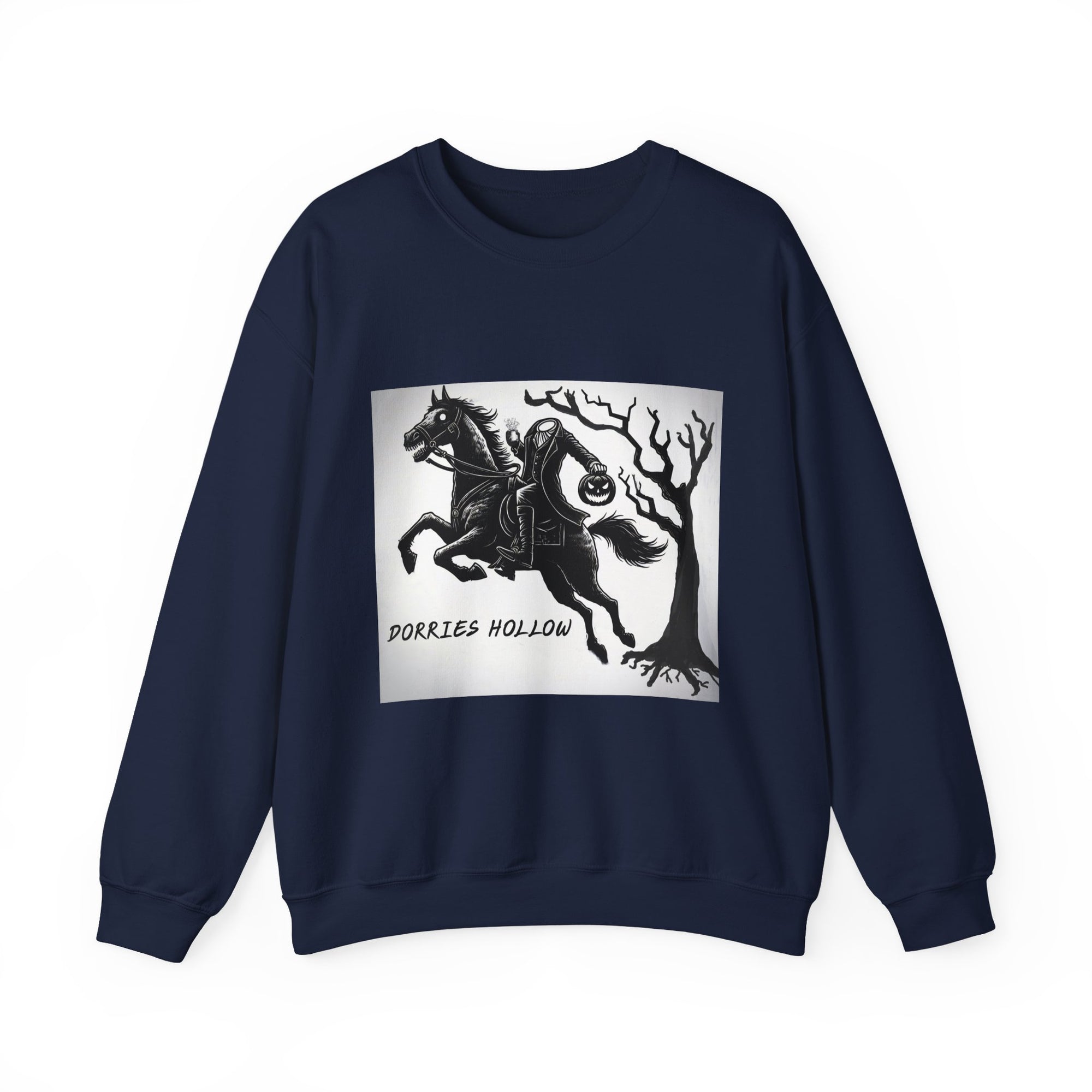 Dorris Hollow Crewneck Sweatshirt, Cozy Unisex Pullover, Halloween Apparel, Fall Fashion, Equestrian Style, Horse Lover Gift, Unique [...]