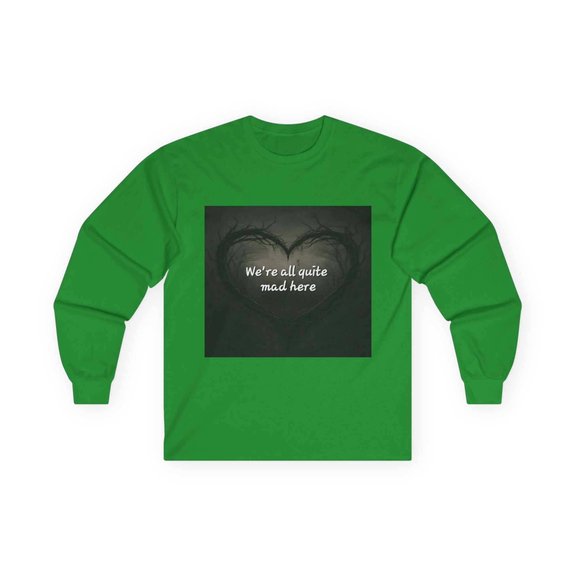 Mad Hatter Long Sleeve Tee - Quirky Apparel for Dreamers, Halloween, Gift, Cozy Wear, Fun Statement Shirt