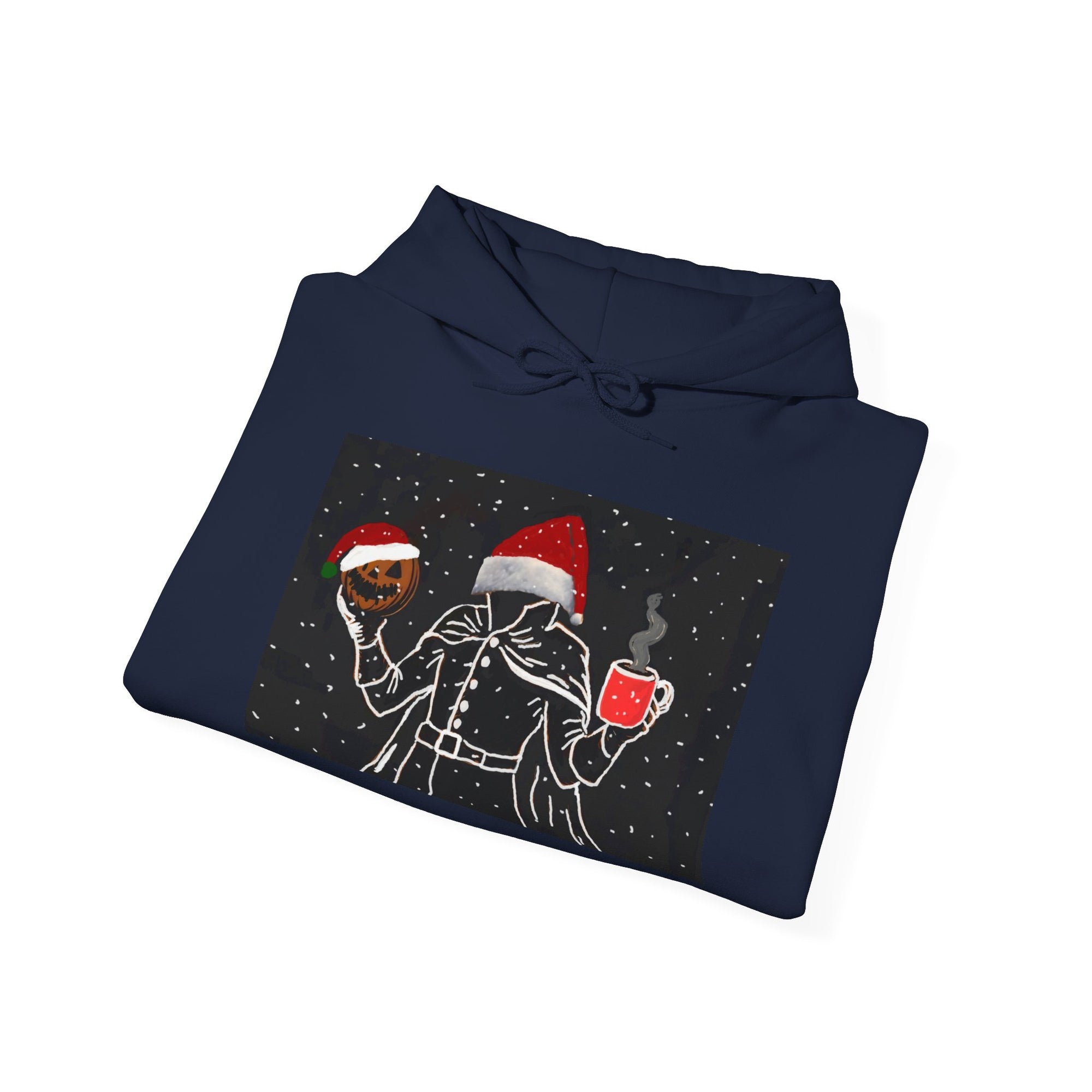 Festive Holiday Headless horseman Sweatshirt, Unisex Cozy Hoodie for Christmas, Ugly Sweater Replacement, Gift for Him or Her