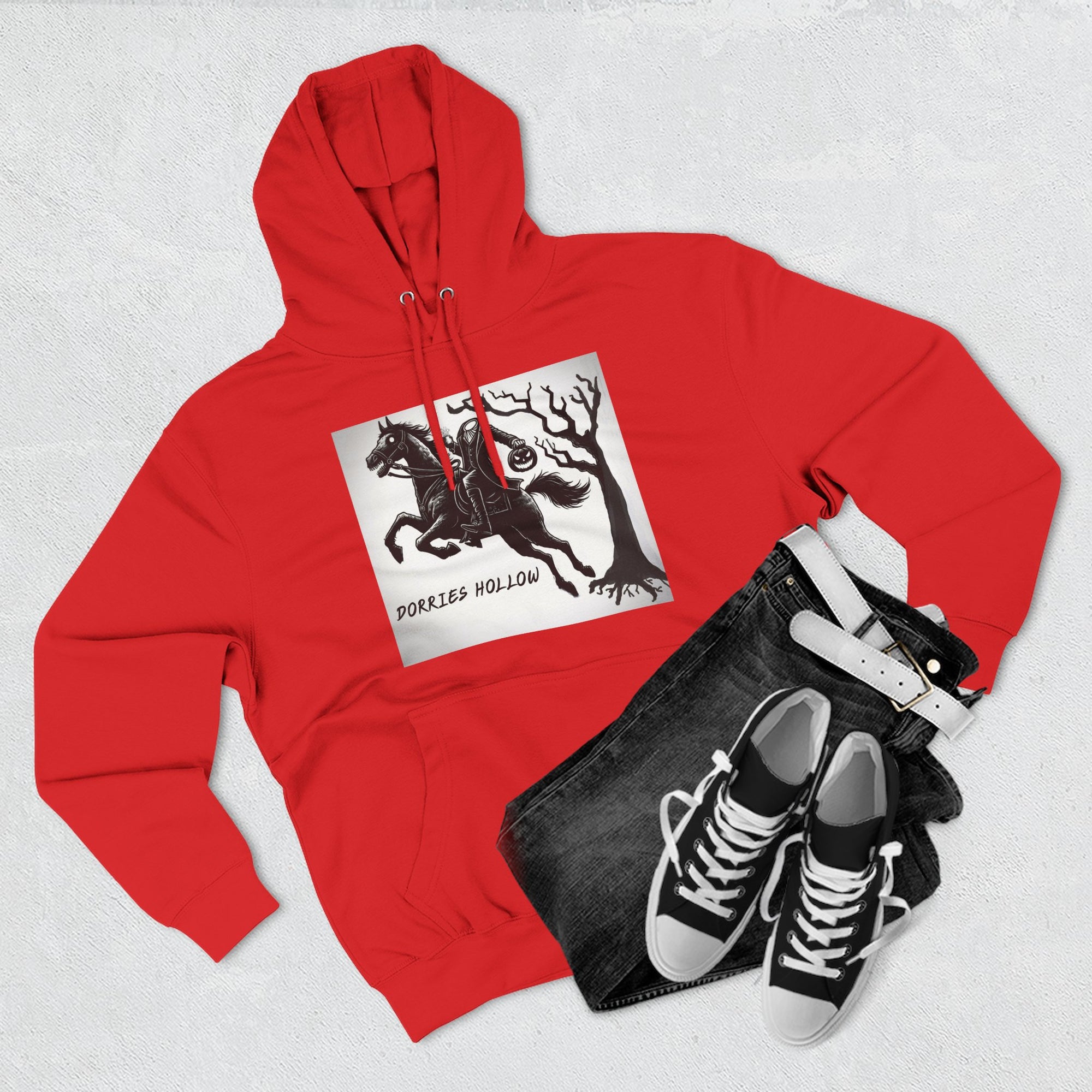 Spooky Horse Fleece Hoodie - Perfect for Fall and Halloween, Unisex Sweatshirt, Cozy Pullover, Gift for Horse Lovers