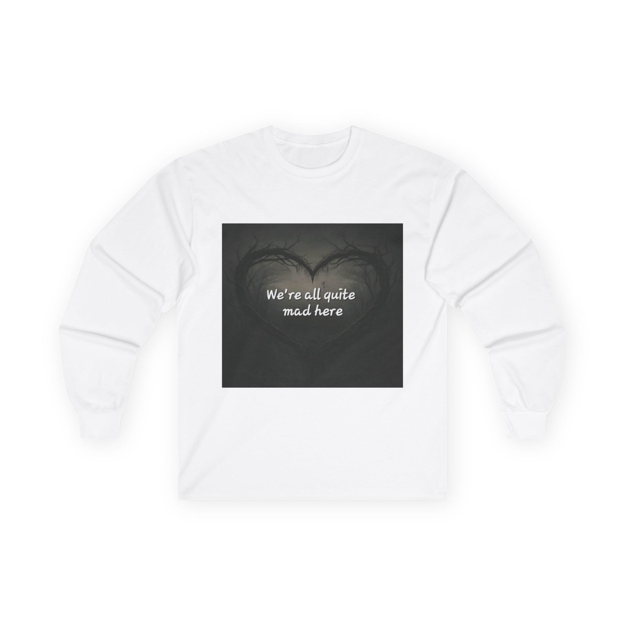 Mad Hatter Long Sleeve Tee - Quirky Apparel for Dreamers, Halloween, Gift, Cozy Wear, Fun Statement Shirt