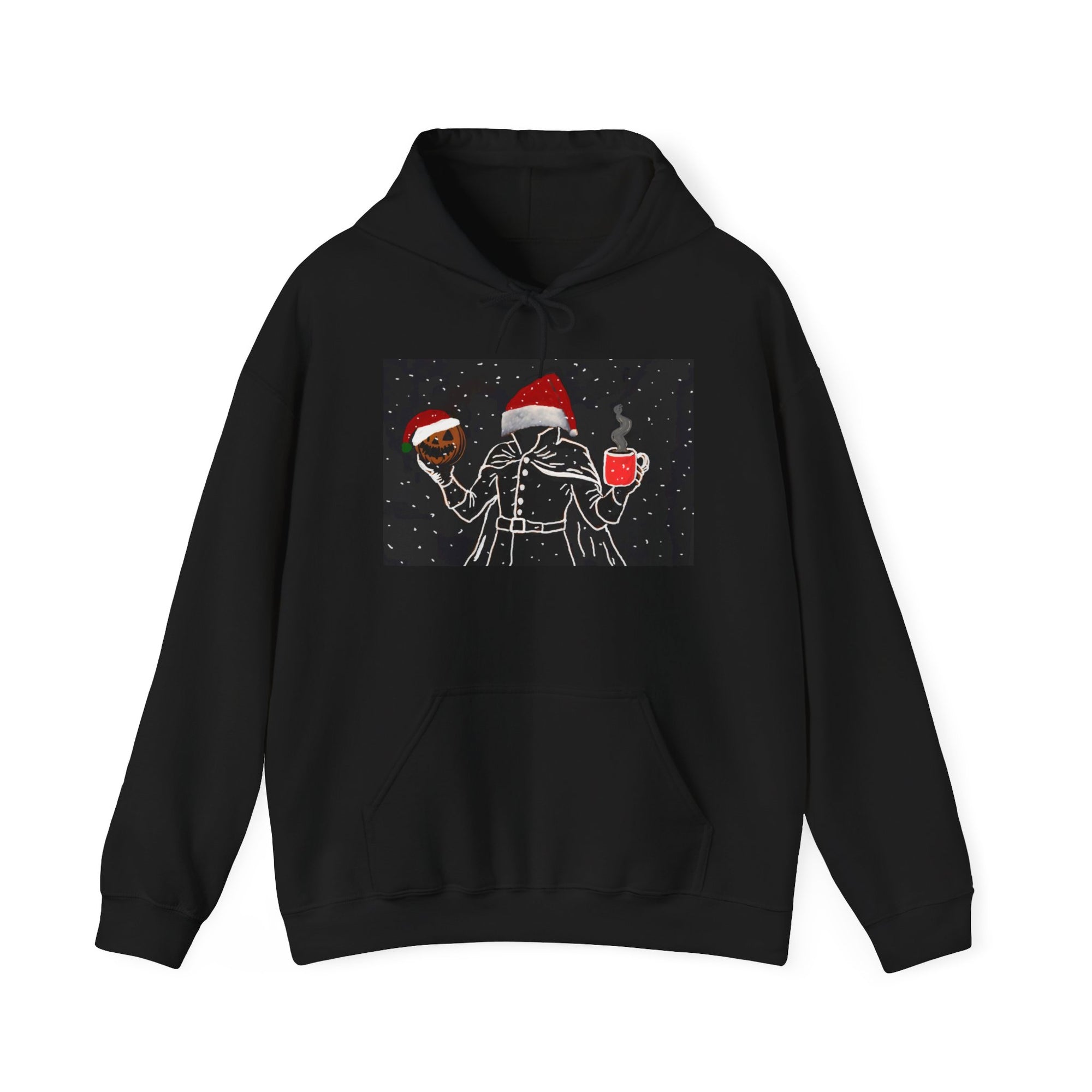 Festive Holiday Headless horseman Sweatshirt, Unisex Cozy Hoodie for Christmas, Ugly Sweater Replacement, Gift for Him or Her