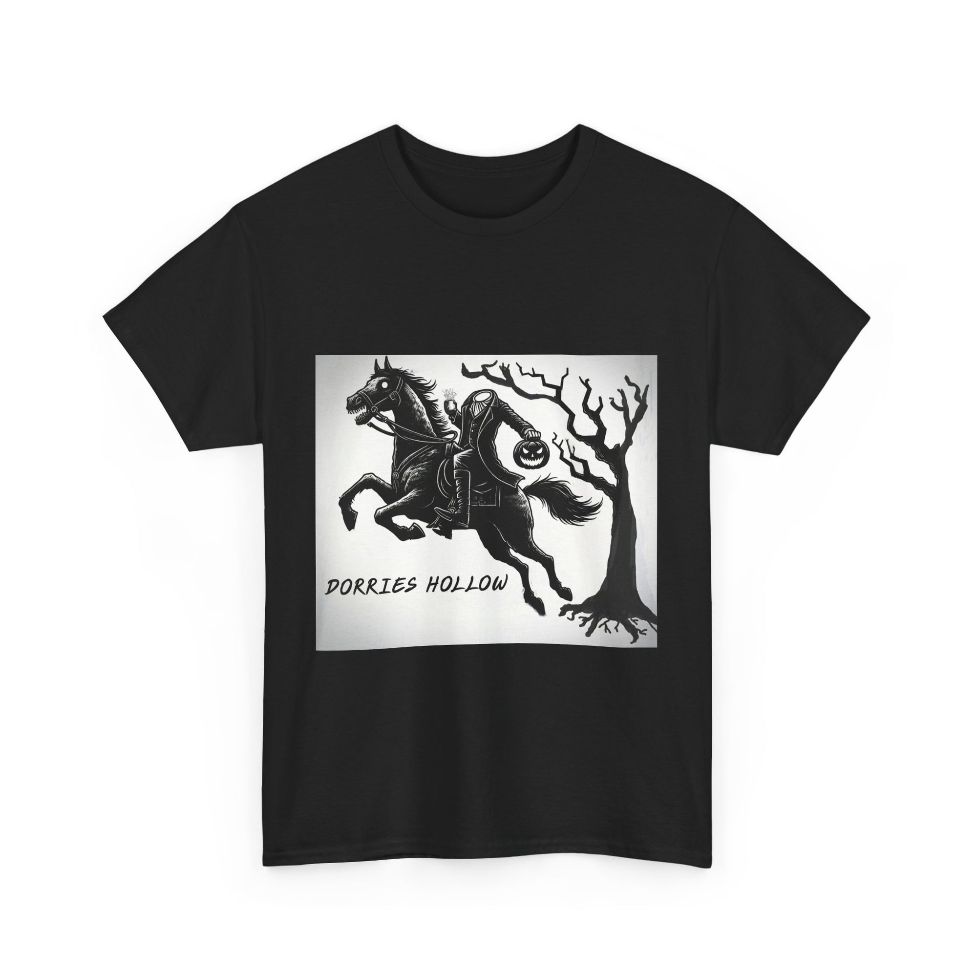 Spooky Adventure Tee - Horseman Design, Halloween Shirt, Unisex Cotton Tee, Eerie Vibe, Fall Fashion, Gift for Halloween Lovers